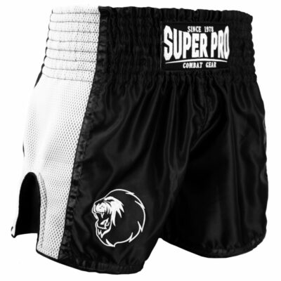 Super Pro Combat Gear Kickboksbroekje - Thai En Kickboksshort Brave - Zwart / Wit