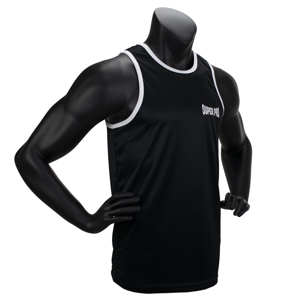 Super Pro Combat Gear Singlet - Club - Zwart / Wit Super Pro Combat Gear Singlet - Club - Zwart / Wit