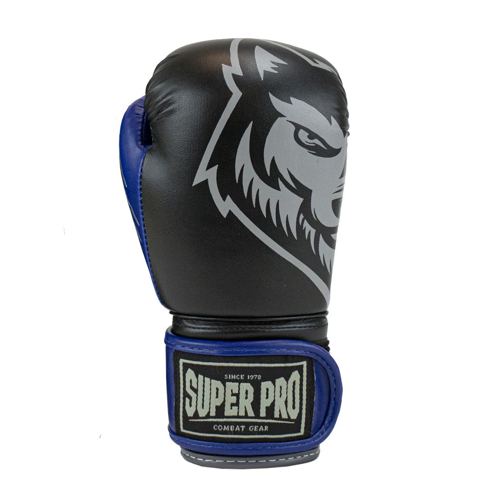 Super Pro Combat Gear Bokshandschoen - Wolf - Blauw / Grijs / Zwart Super Pro Combat Gear Bokshandschoen - Wolf - Blauw / Grijs / Zwart