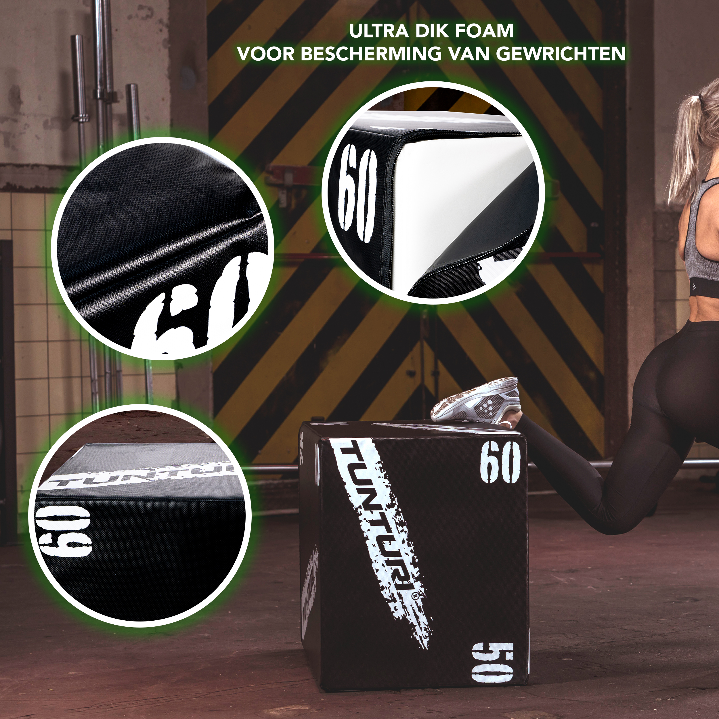Tunturi Plyo Box - Soft EVA 50/60/75 cm - Zwart Tunturi Plyo Box - Soft EVA 50/60/75 cm - Zwart