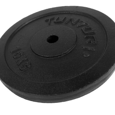 Tunturi Halterschijf - Plate Black Single 15kg - Zwart