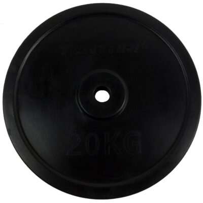 Tunturi Halterschijf - Rubber Plate Single 20kg - Zwart