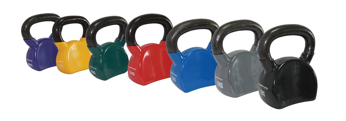 Tunturi Kettlebell - Vinyl 14kg - Grijs Tunturi Kettlebell - Vinyl 14kg - Grijs