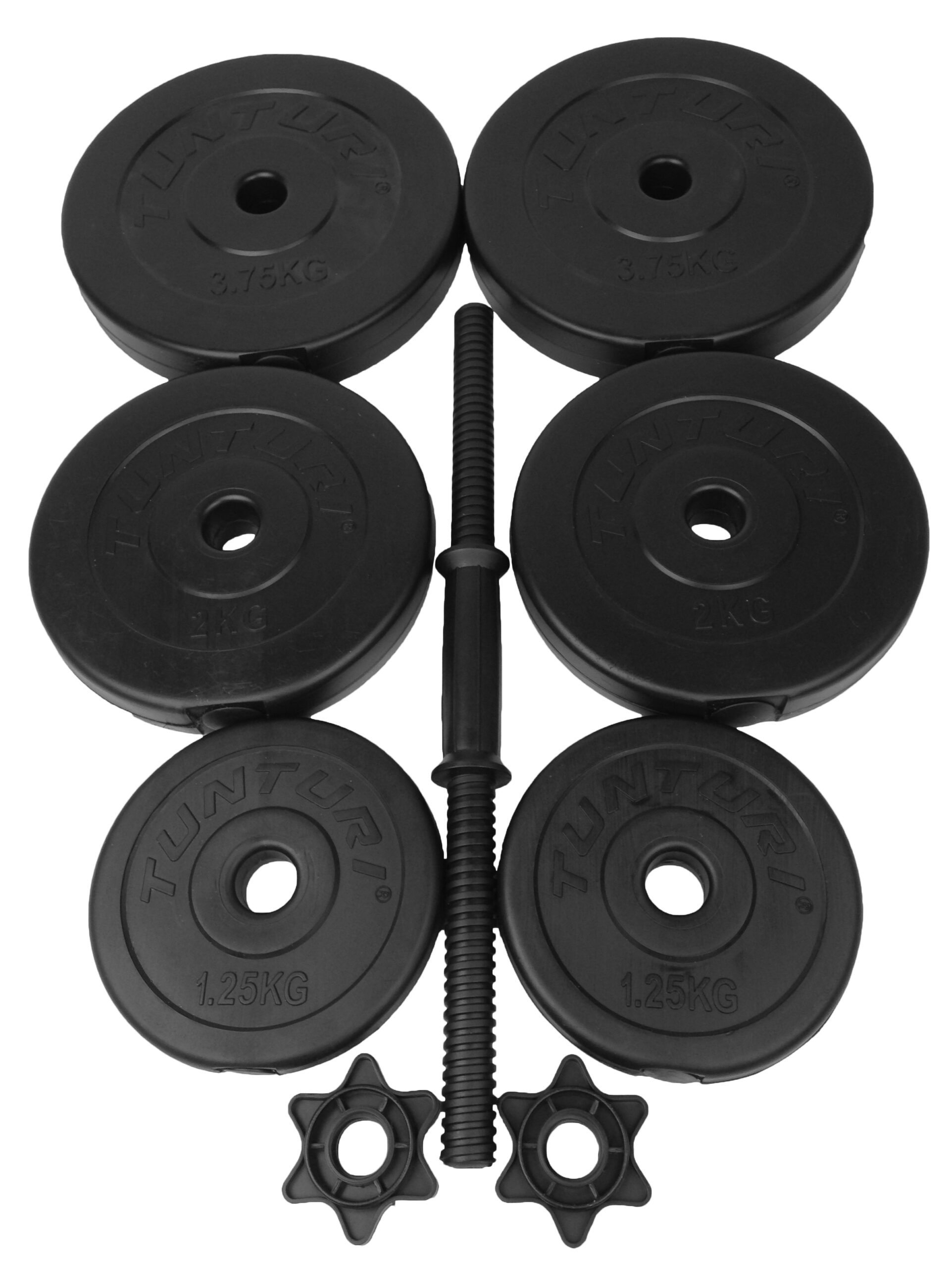 Tunturi Dumbbell - Vinyl Dumbbellset 15kg - Zwart Tunturi Dumbbell - Vinyl Dumbbellset 15kg - Zwart
