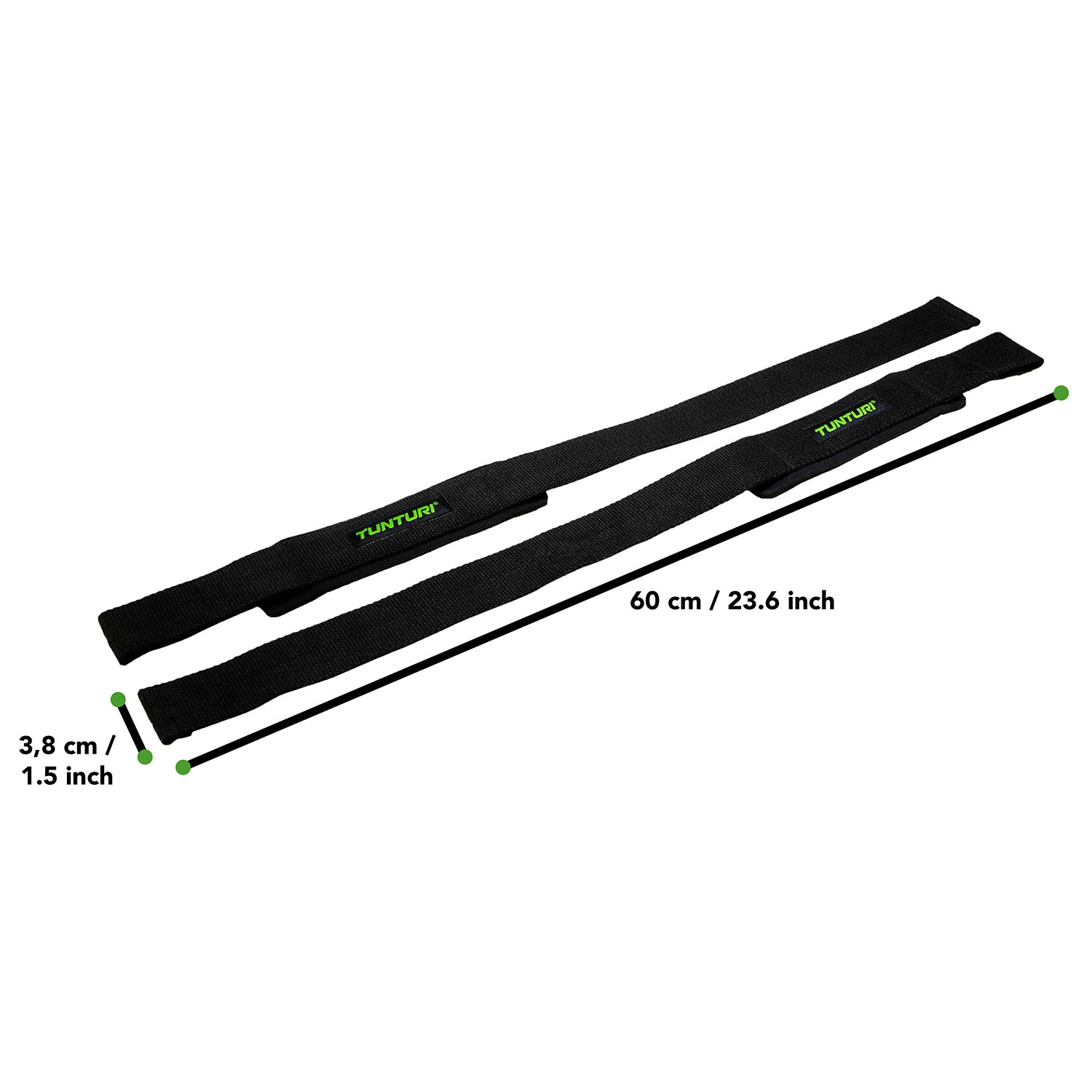 Tunturi Fitnessriem - Padded Power Lifting Straps - Zwart Tunturi Fitnessriem - Padded Power Lifting Straps - Zwart