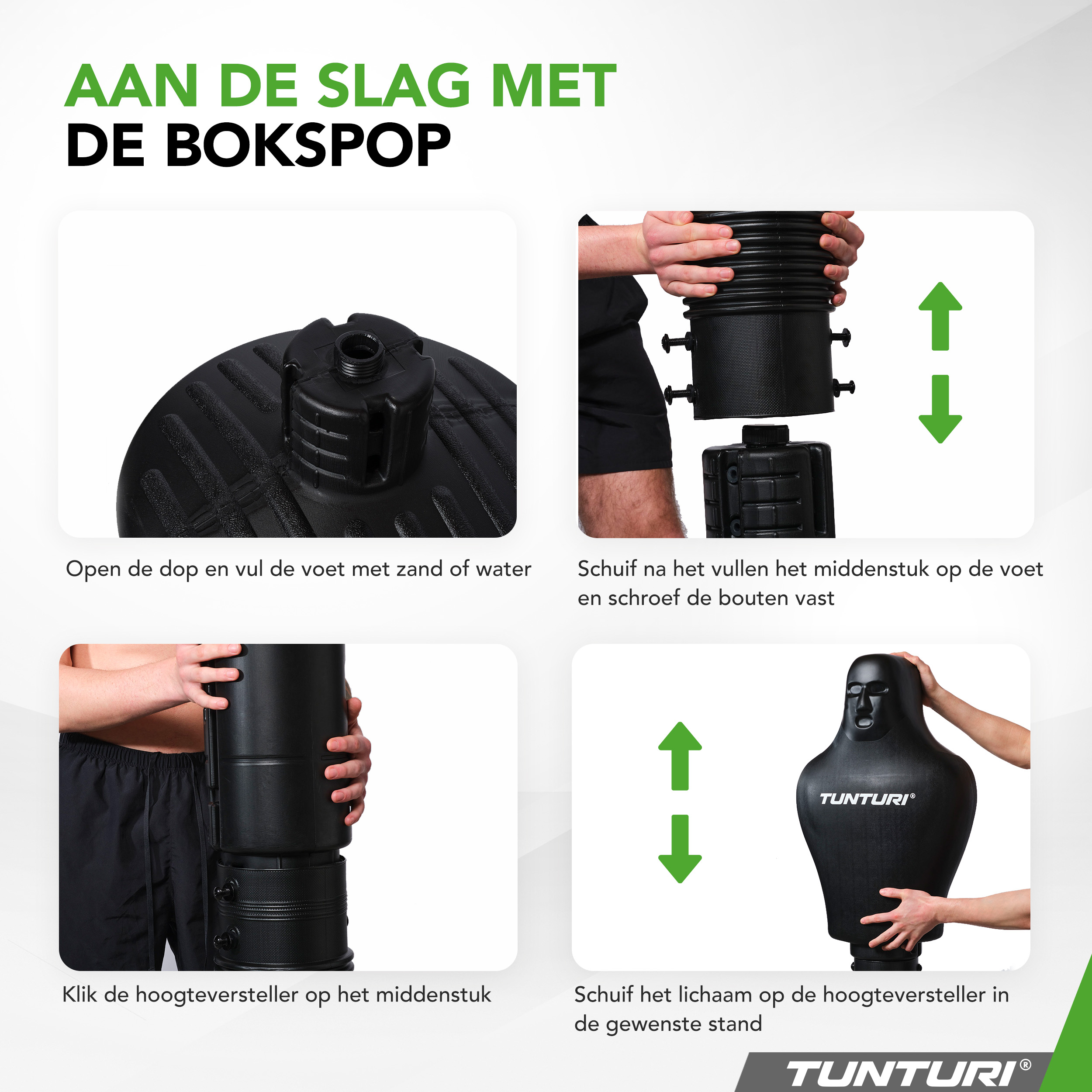 Tunturi Nieuw - Free Stand Boxing Dummy - Zwart Tunturi Nieuw - Free Stand Boxing Dummy - Zwart