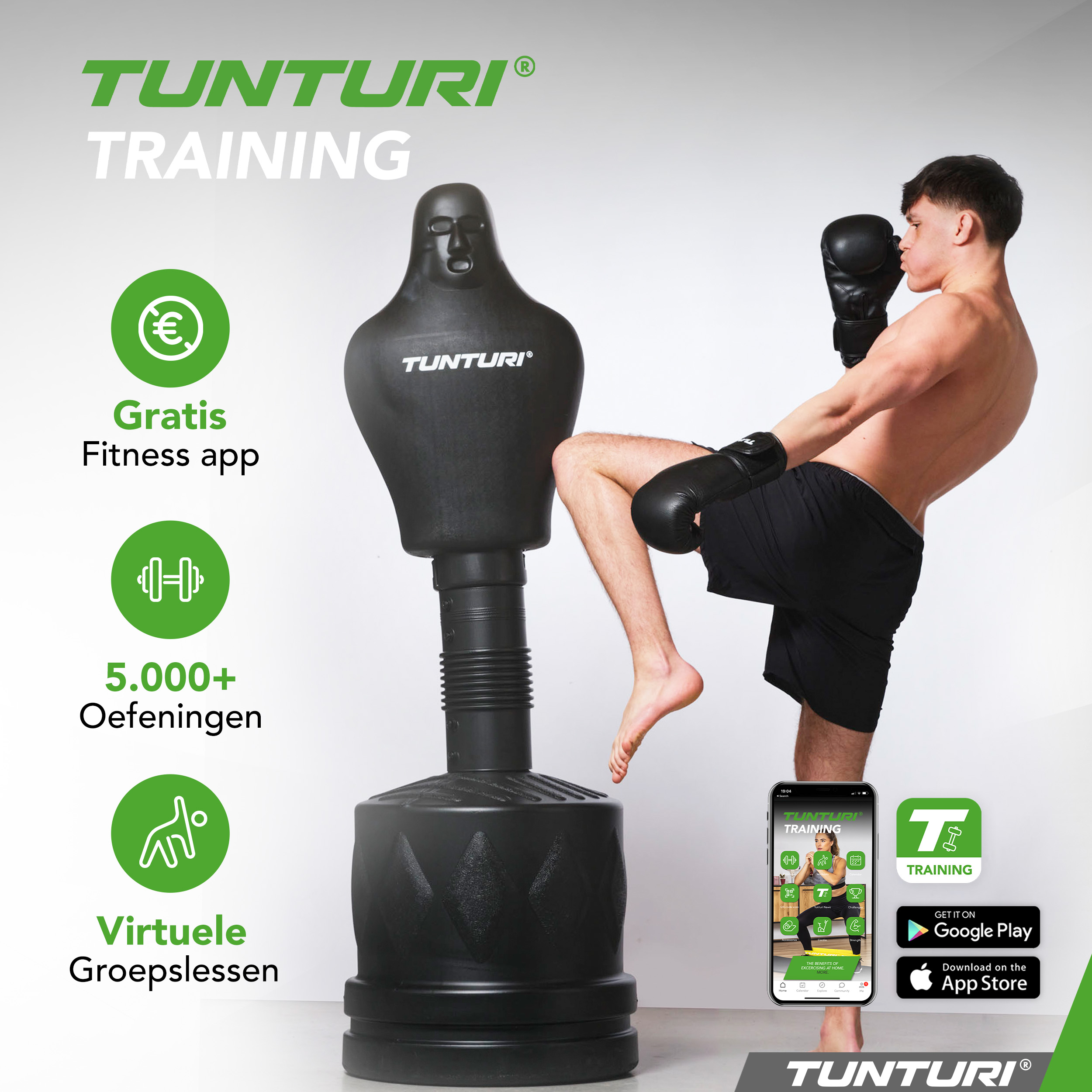 Tunturi Nieuw - Free Stand Boxing Dummy - Zwart Tunturi Nieuw - Free Stand Boxing Dummy - Zwart