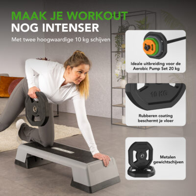 Tunturi Gewichtenschijf - Aerobic Pump Plate Pair 10kg - Zwart