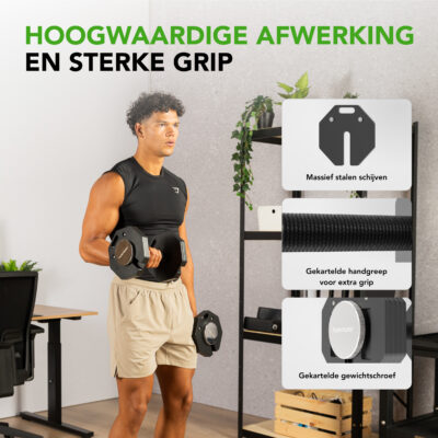 Tunturi Dumbbell - Rapid Adjustable Dumbbell Set 20kg - Zwart Tunturi Dumbbell - Rapid Adjustable Dumbbell Set 20kg - Zwart