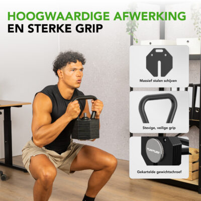 Tunturi Kettlebell - Rapid Adjustable Kettlebell Handle 3,5kg - Zwart Tunturi Kettlebell - Rapid Adjustable Kettlebell Handle 3,5kg - Zwart