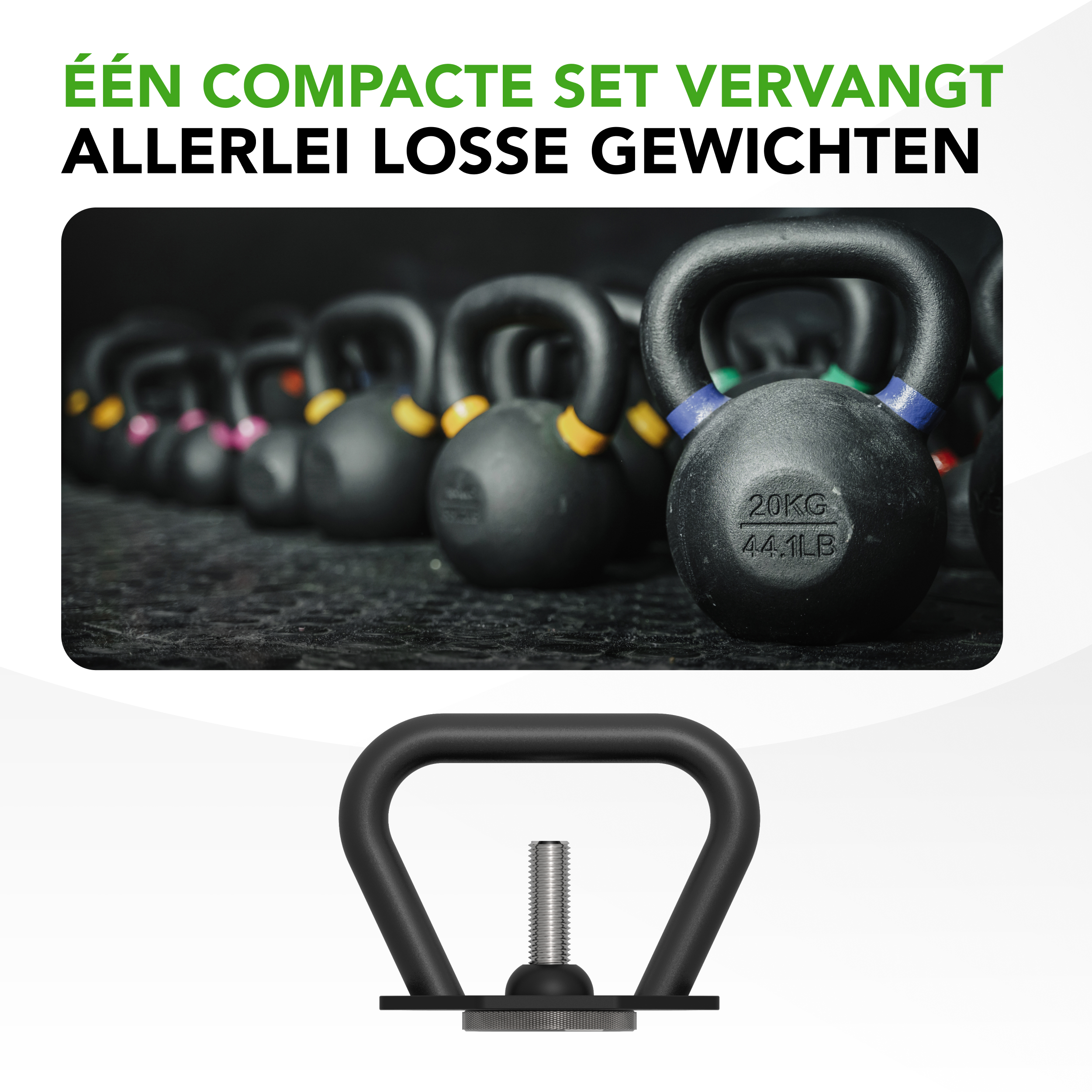 Tunturi Kettlebell - Rapid Adjustable Kettlebell Handle 3,5kg - Zwart Tunturi Kettlebell - Rapid Adjustable Kettlebell Handle 3,5kg - Zwart