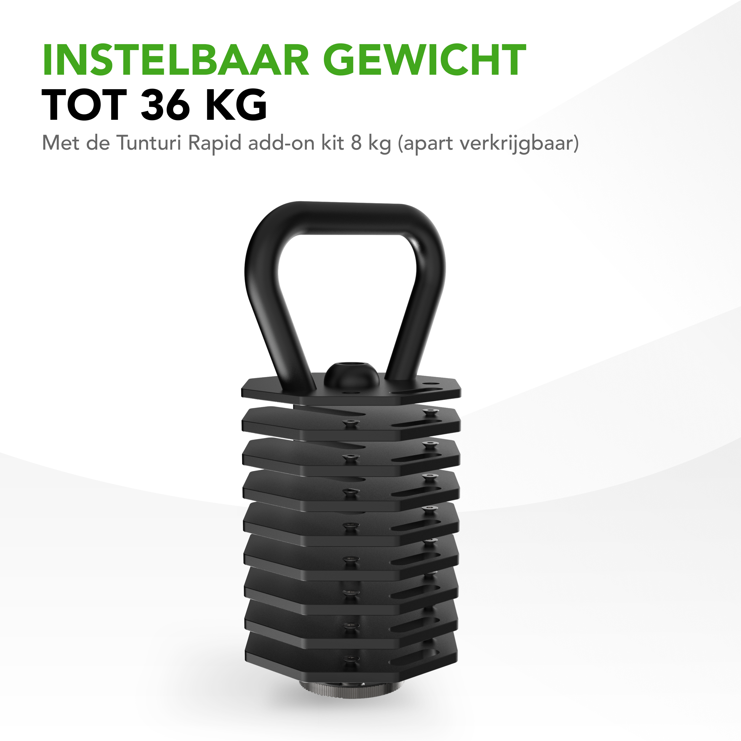 Tunturi Kettlebell - Rapid Adjustable Kettlebell Handle 3,5kg - Zwart Tunturi Kettlebell - Rapid Adjustable Kettlebell Handle 3,5kg - Zwart