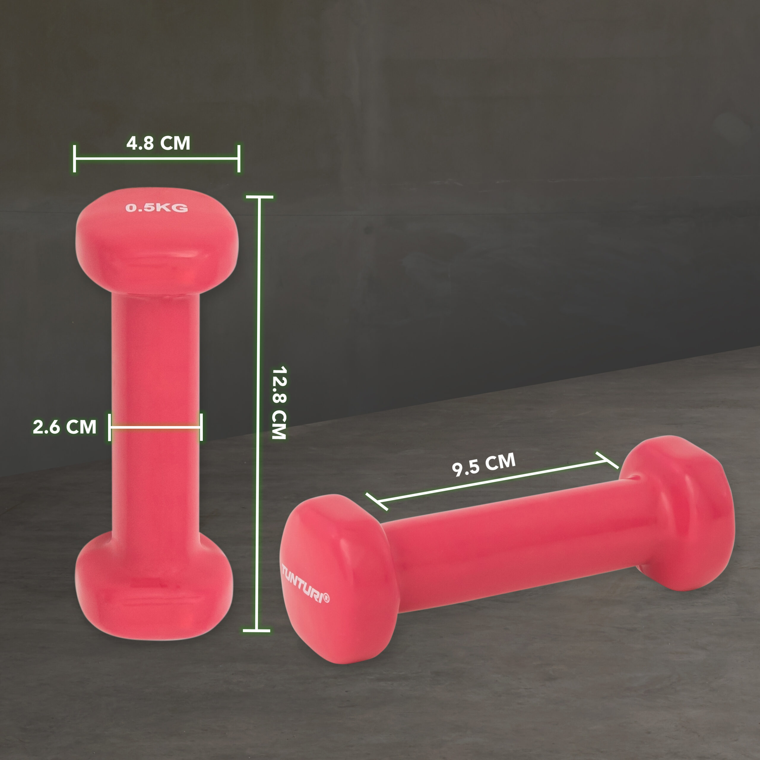 Tunturi Dumbell - Dumbell set 2 x 0,5 kg - Roze Tunturi Dumbell - Dumbell set 2 x 0,5 kg - Roze