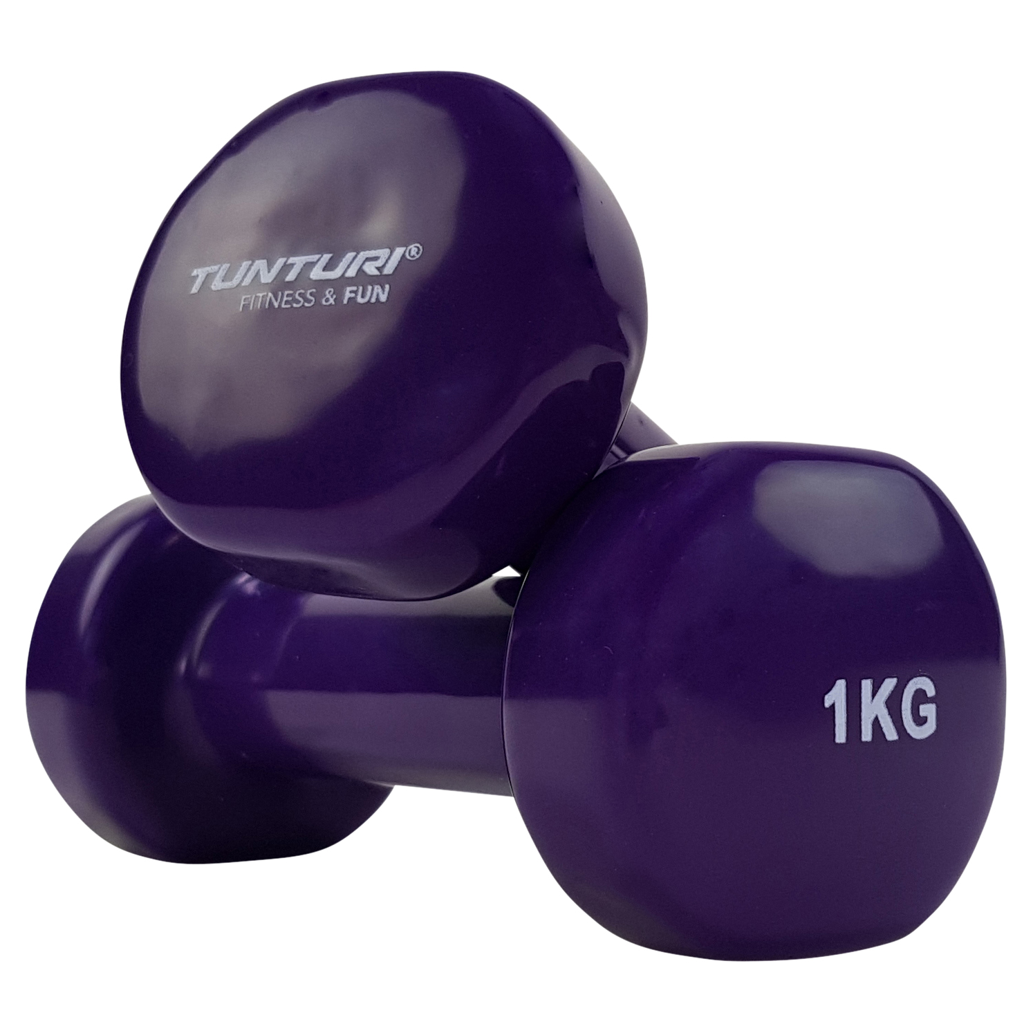 Tunturi Dumbbell - Vinyl Dumbbells 1,0kg - Paars Tunturi Dumbbell - Vinyl Dumbbells 1,0kg - Paars