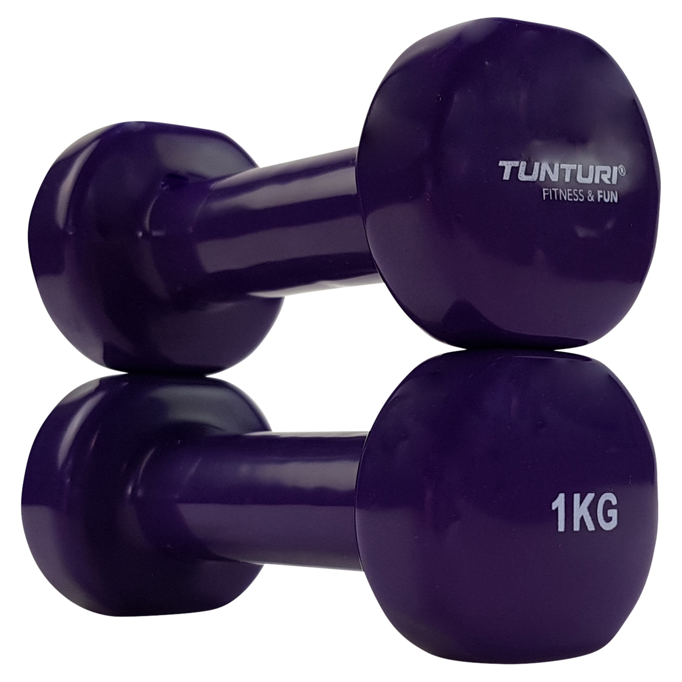 Tunturi Dumbbell - Vinyl Dumbbells 1,0kg - Paars Tunturi Dumbbell - Vinyl Dumbbells 1,0kg - Paars