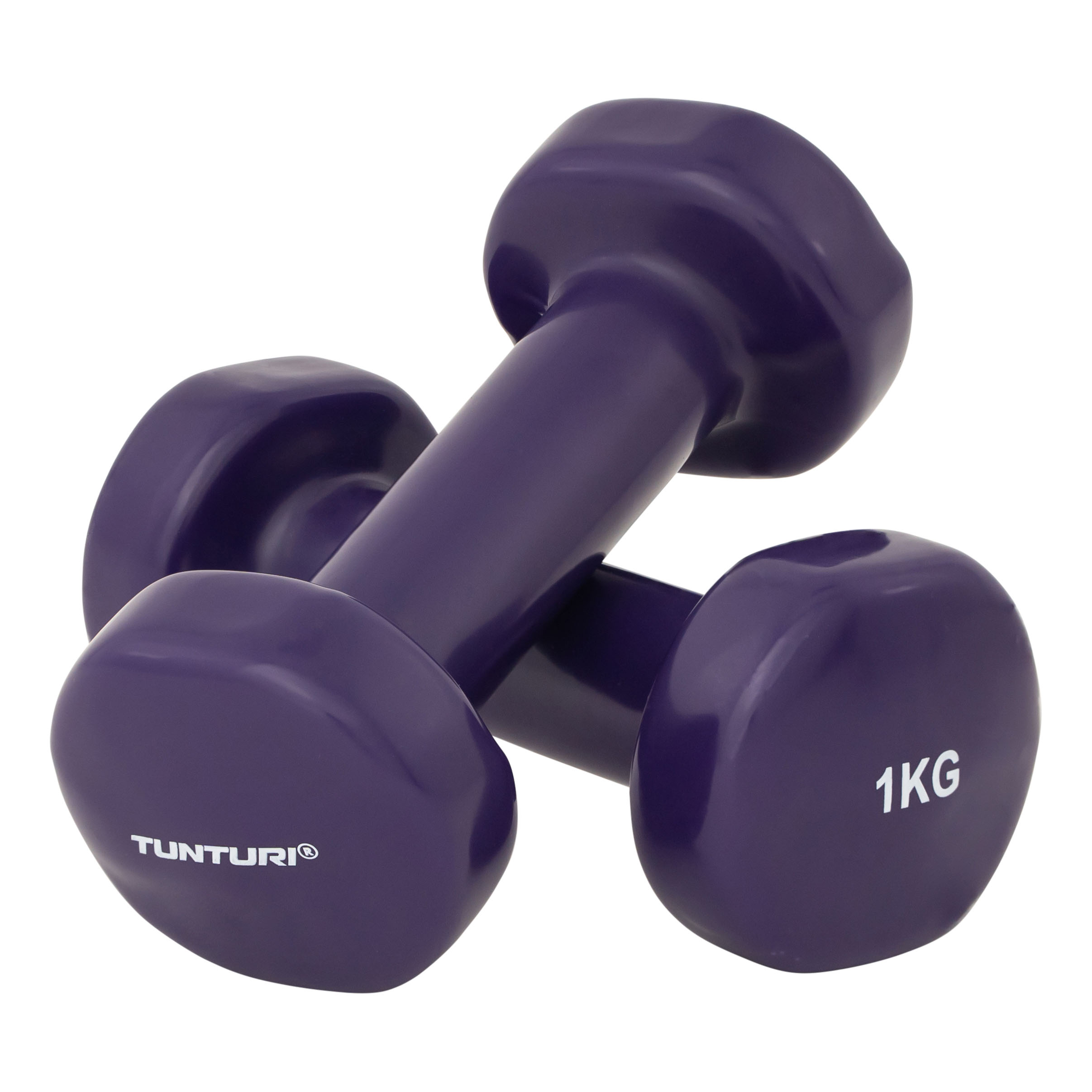 Tunturi Dumbbell - Vinyl Dumbbells 1,0kg - Paars Tunturi Dumbbell - Vinyl Dumbbells 1,0kg - Paars