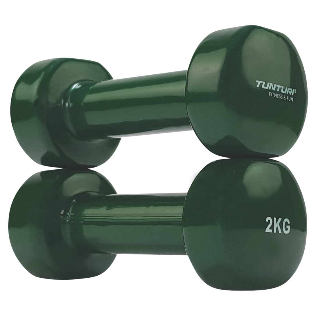 Tunturi Dumbbell - Dumbbell set 2,0kg - Groen Tunturi Dumbbell - Dumbbell set 2,0kg - Groen