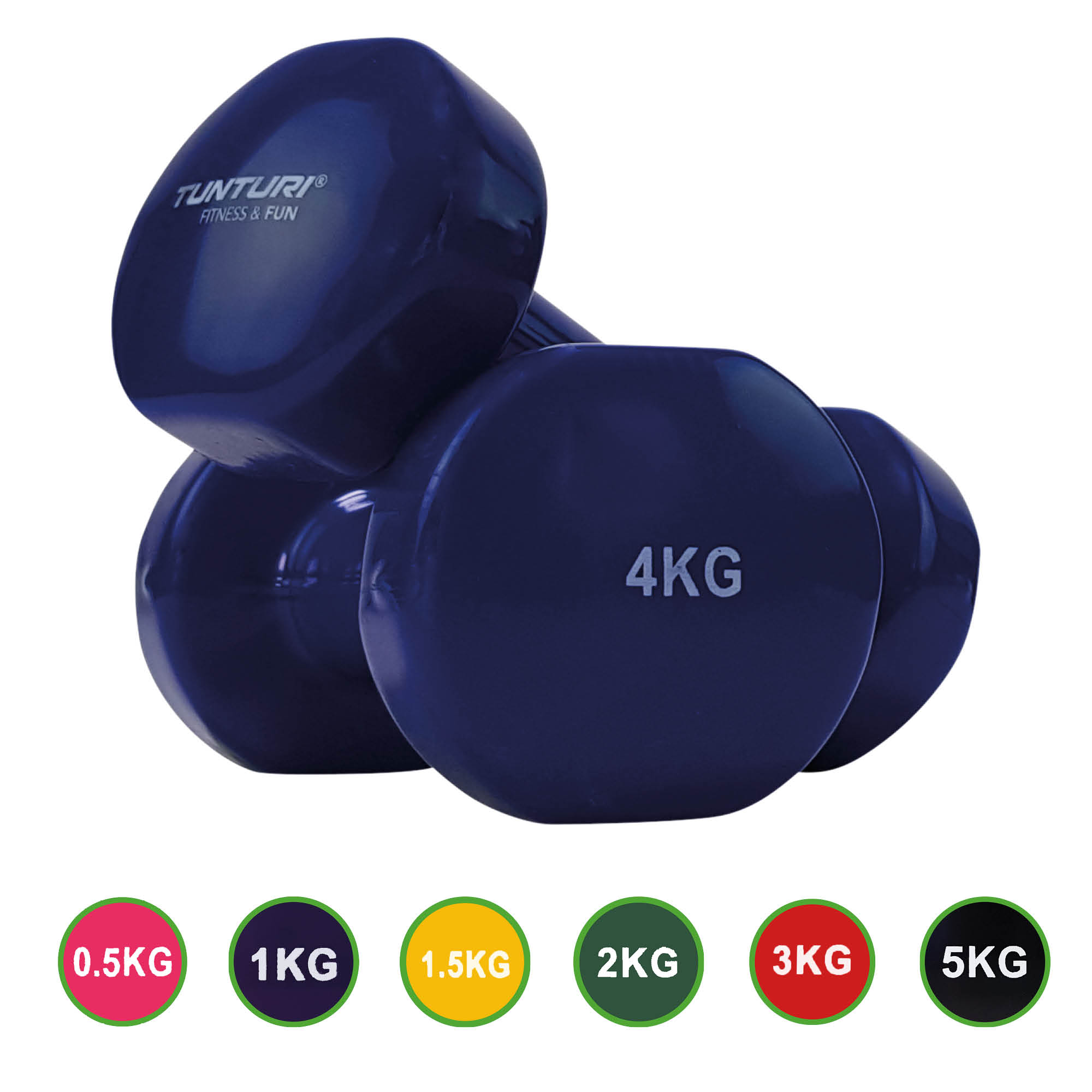 Tunturi Dumbbell - Dumbell set 2 x 4,0 kg - Blauw Tunturi Dumbbell - Dumbell set 2 x 4,0 kg - Blauw