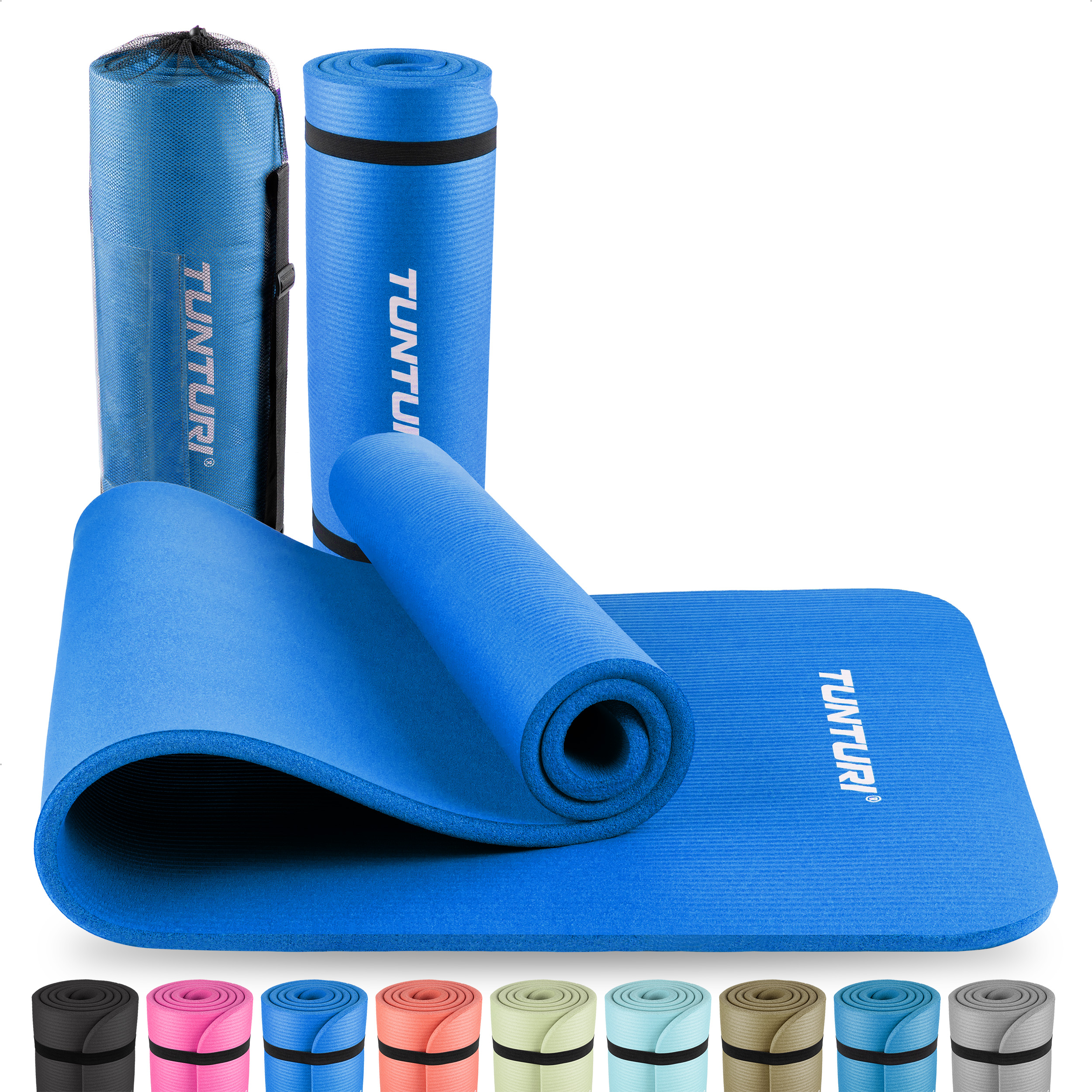 Tunturi Fitnessmat - NBR Yogamat 180x60x1.5cm - Blauw
