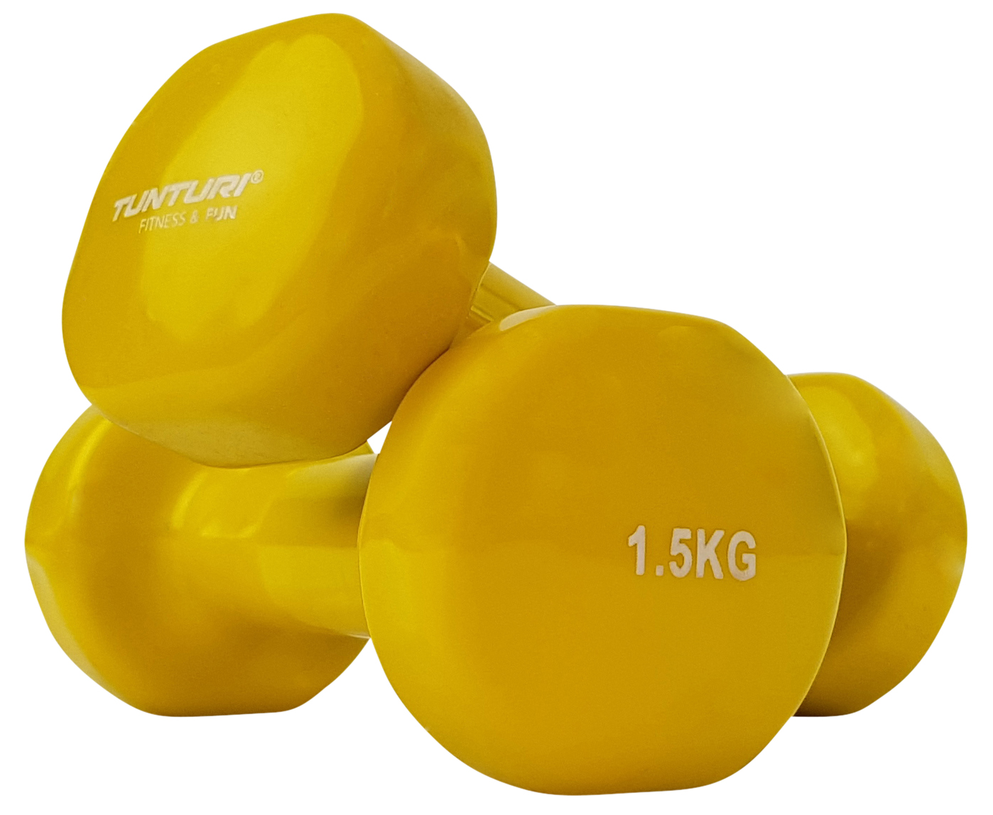 Tunturi Dumbbell - Dumbbell set 2 x 1,5 kg - Geel Tunturi Dumbbell - Dumbbell set 2 x 1,5 kg - Geel