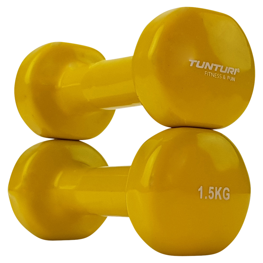 Tunturi Dumbbell - Dumbbell set 2 x 1,5 kg - Geel Tunturi Dumbbell - Dumbbell set 2 x 1,5 kg - Geel