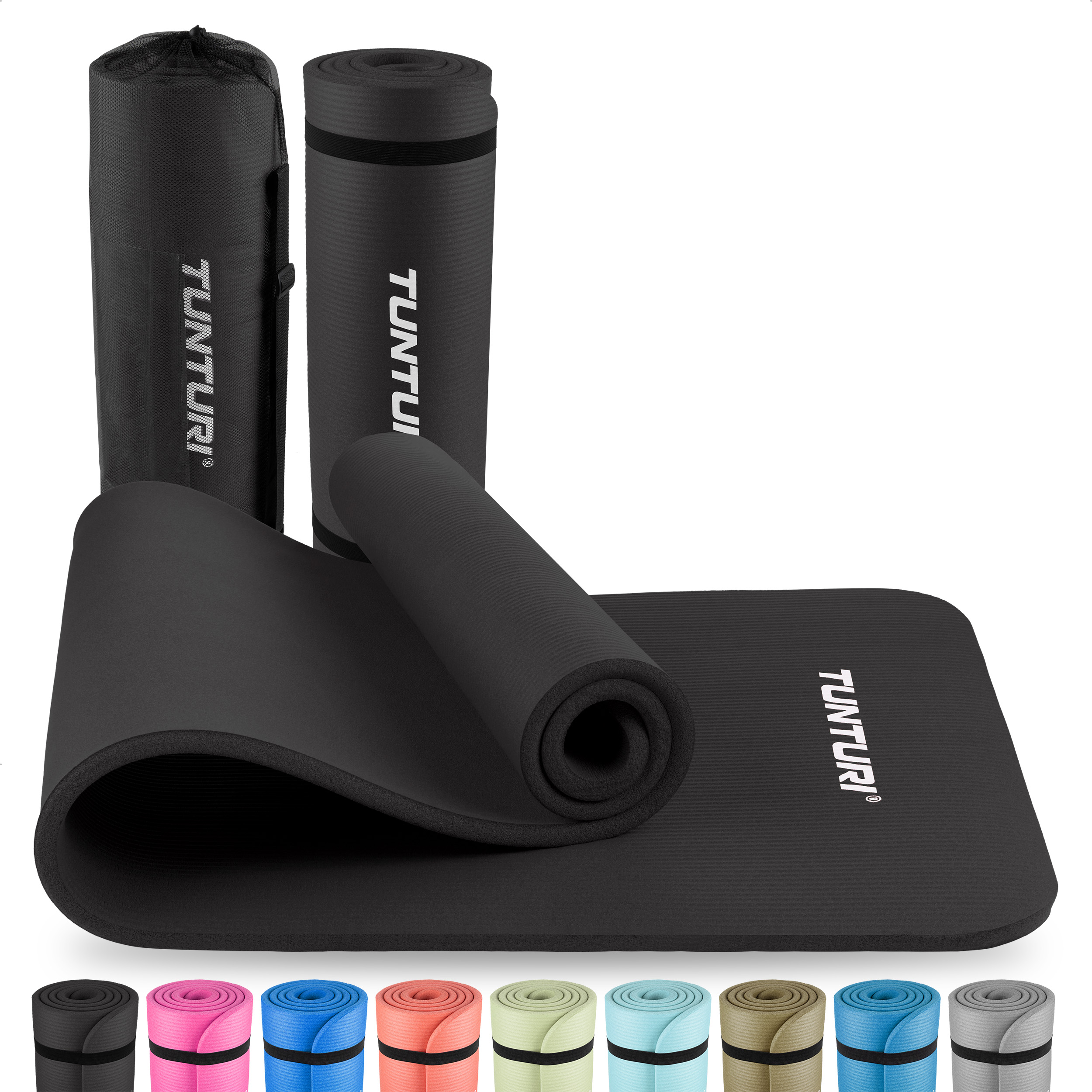Tunturi Fitnessmat - NBR Black 180x60x1.5 cm - Zwart Tunturi Fitnessmat - NBR Black 180x60x1.5 cm - Zwart