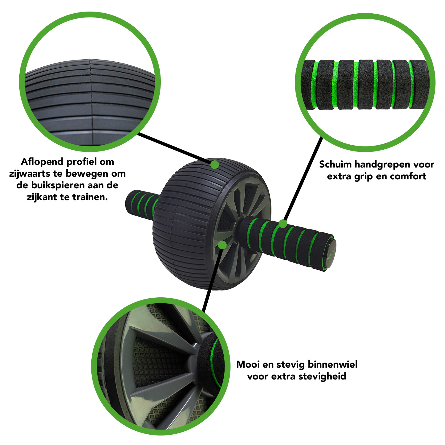 Tunturi Ab roller - Exercise Wheel Deluxe - Zwart Tunturi Ab roller - Exercise Wheel Deluxe - Zwart