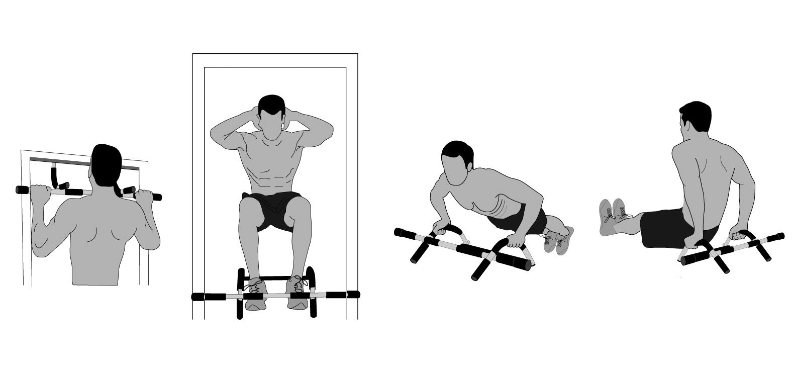 Tunturi Deurtrainer - Multifunctional Door Gymc - Zwart Tunturi Deurtrainer - Multifunctional Door Gymc - Zwart