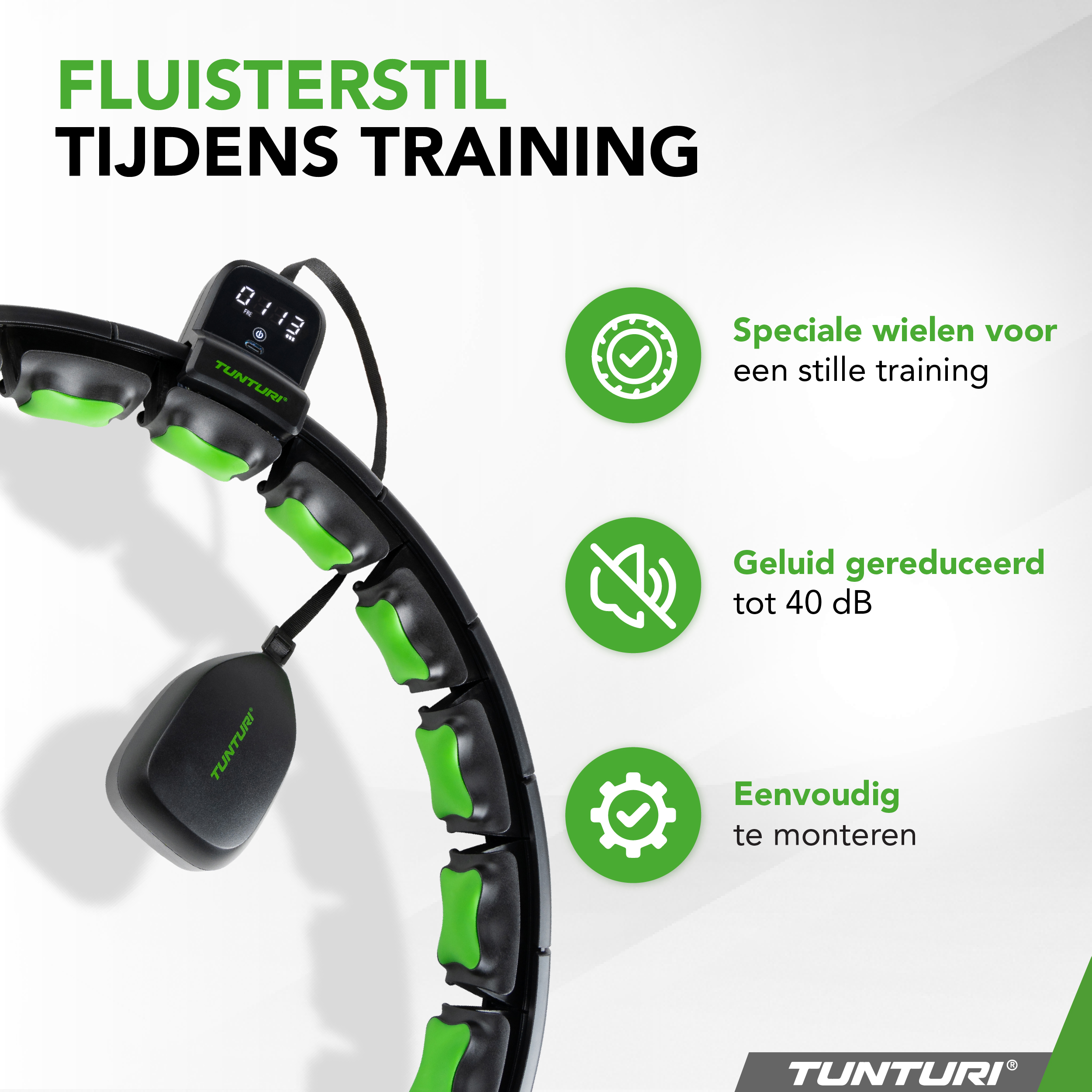 Tunturi Nieuw - Smart Adjustable Hula Hoop - Zwart Tunturi Nieuw - Smart Adjustable Hula Hoop - Zwart