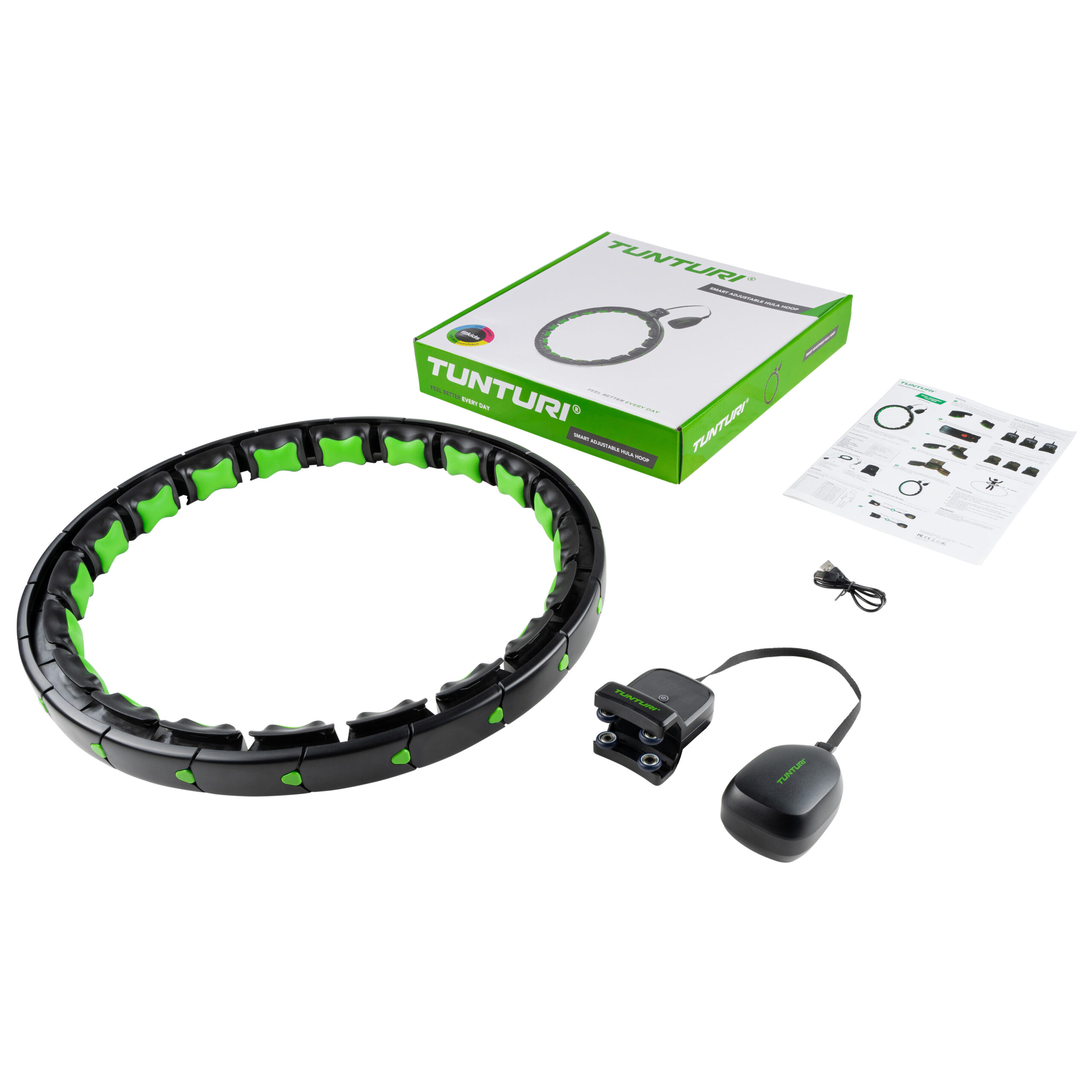 Tunturi Nieuw - Smart Adjustable Hula Hoop - Zwart Tunturi Nieuw - Smart Adjustable Hula Hoop - Zwart