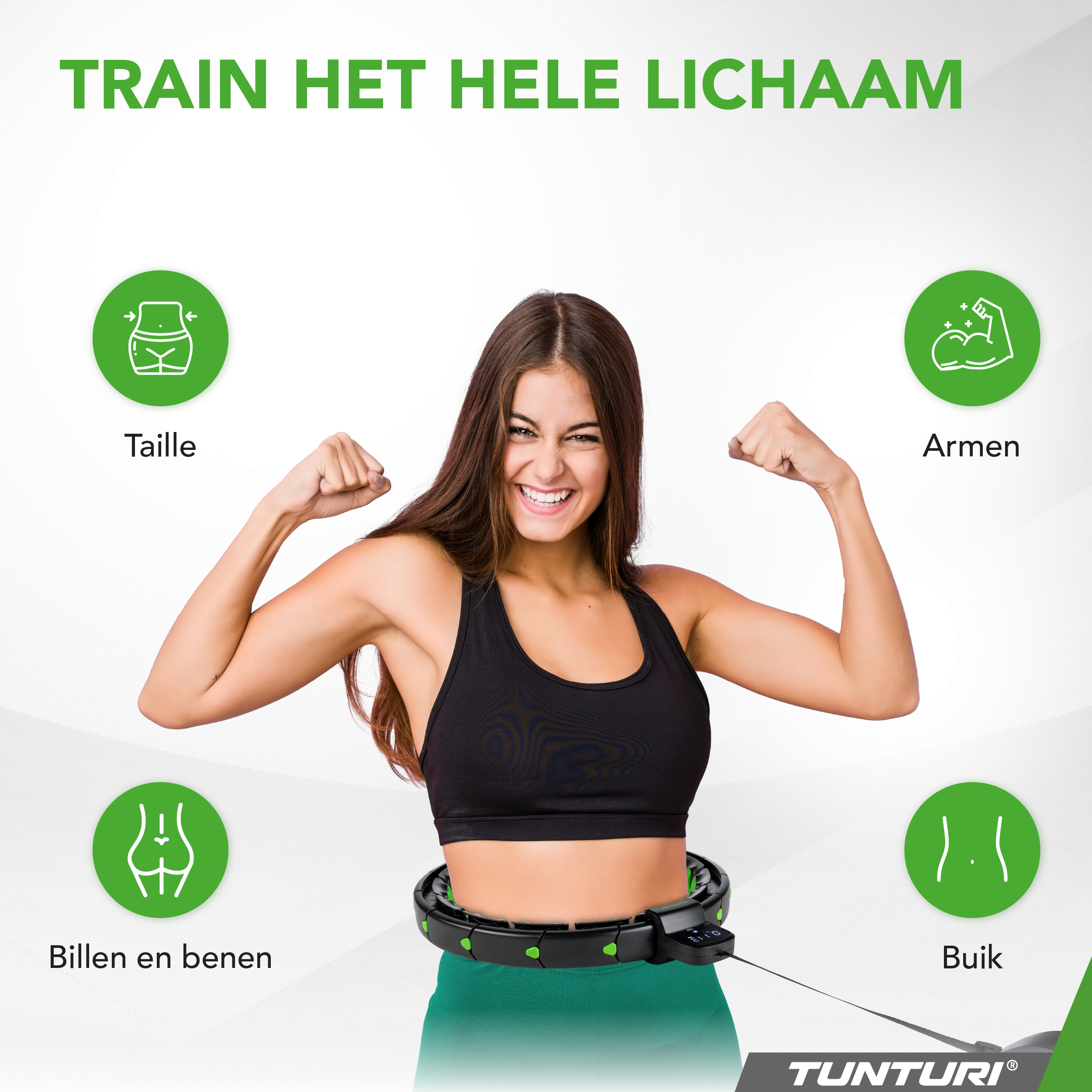 Tunturi Nieuw - Smart Adjustable Hula Hoop - Zwart Tunturi Nieuw - Smart Adjustable Hula Hoop - Zwart