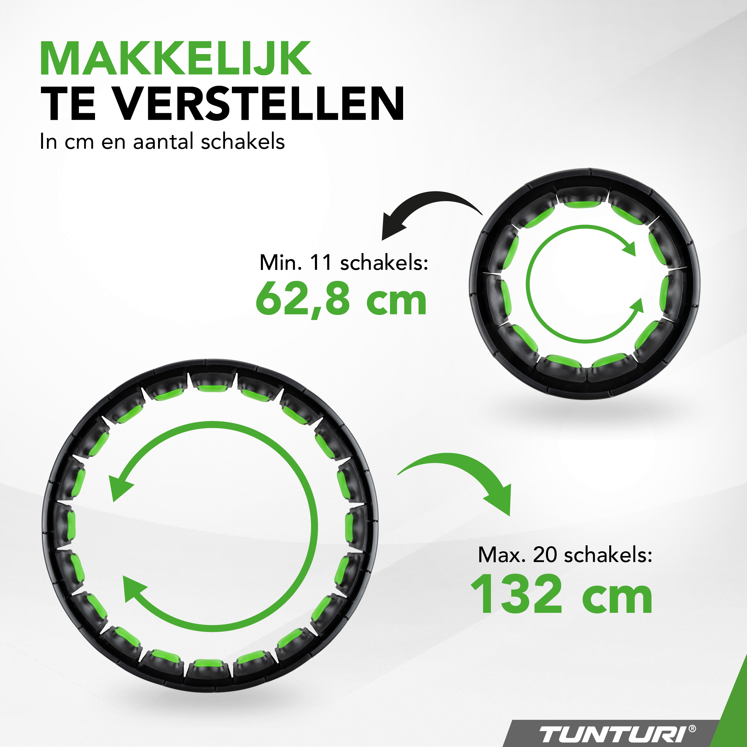 Tunturi Nieuw - Smart Adjustable Hula Hoop - Zwart Tunturi Nieuw - Smart Adjustable Hula Hoop - Zwart