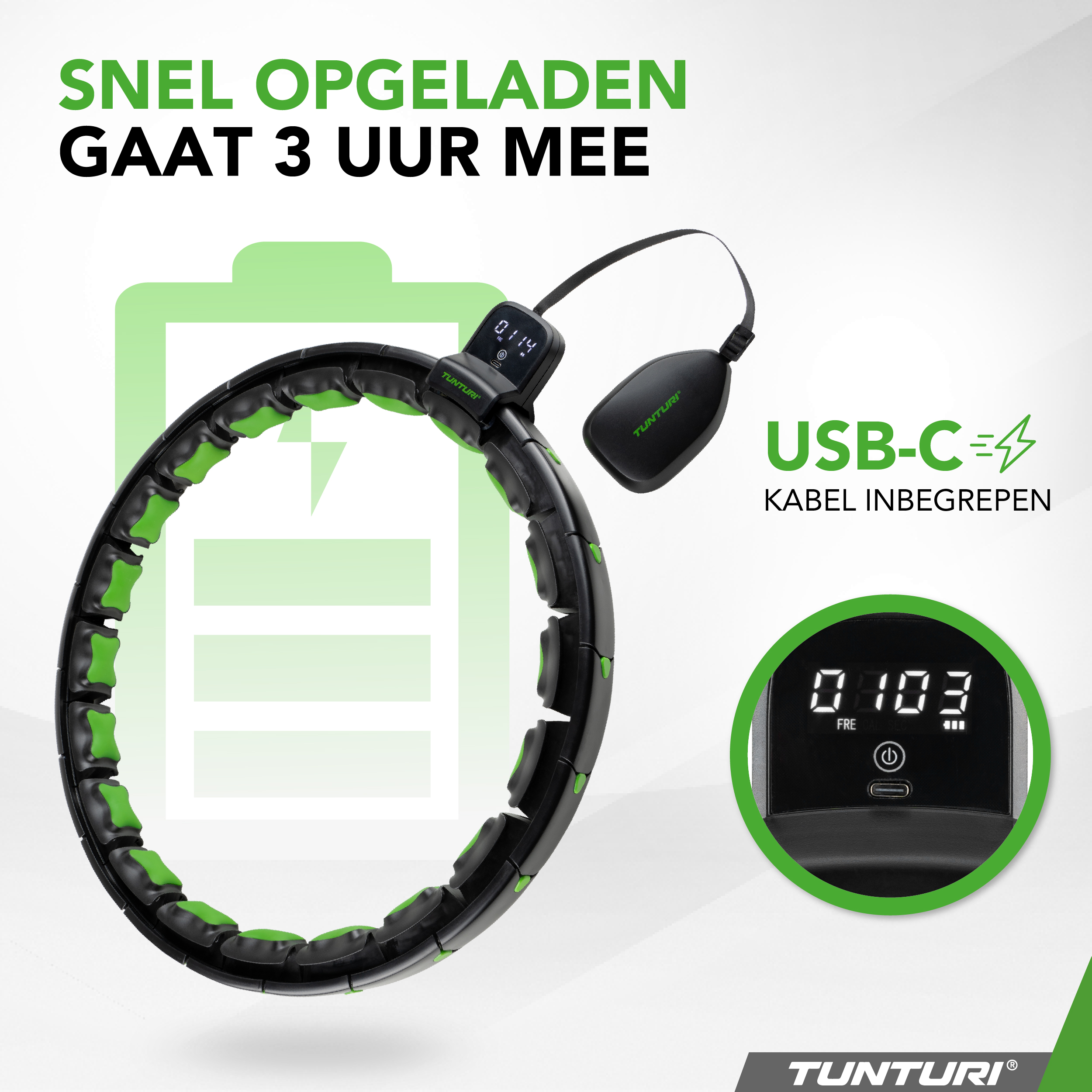 Tunturi Nieuw - Smart Adjustable Hula Hoop - Zwart Tunturi Nieuw - Smart Adjustable Hula Hoop - Zwart