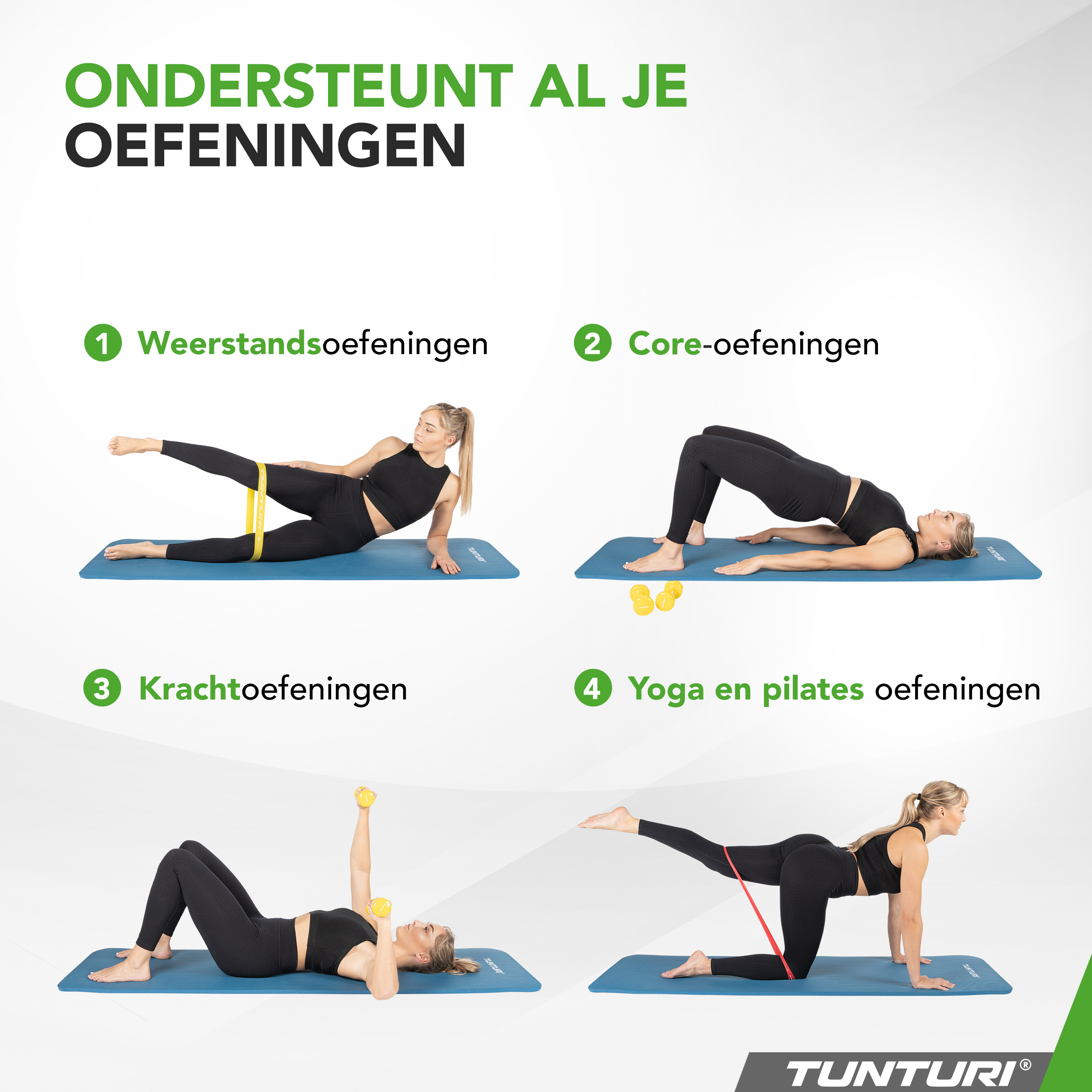 Tunturi Fitnessmat - NBR 180x60x1.5cm - Petrolblauw Tunturi Fitnessmat - NBR 180x60x1.5cm - Petrolblauw