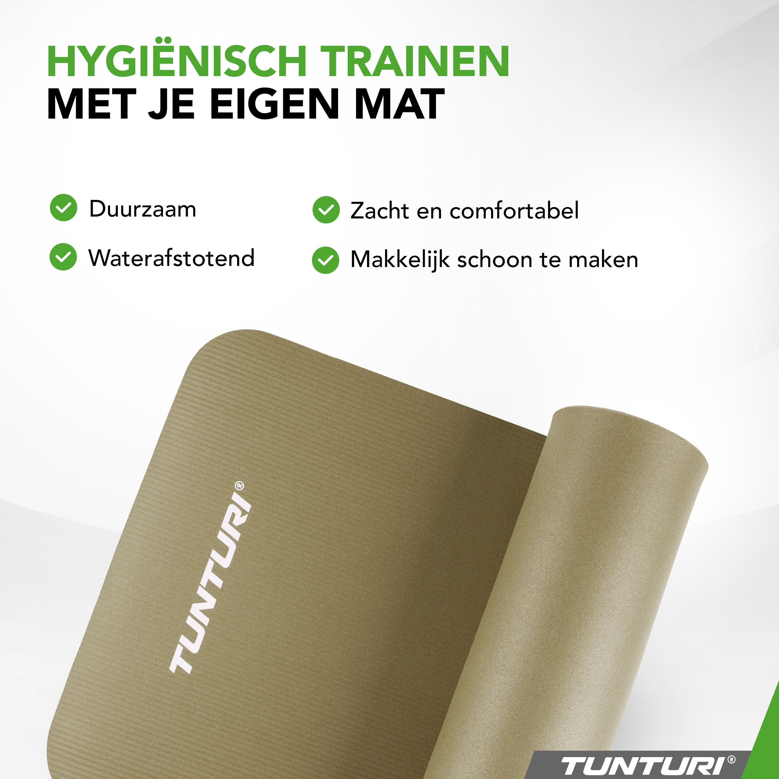 Tunturi Fitnessmat - NBR 180x60x1.5cm - Legergroen Tunturi Fitnessmat - NBR 180x60x1.5cm - Legergroen