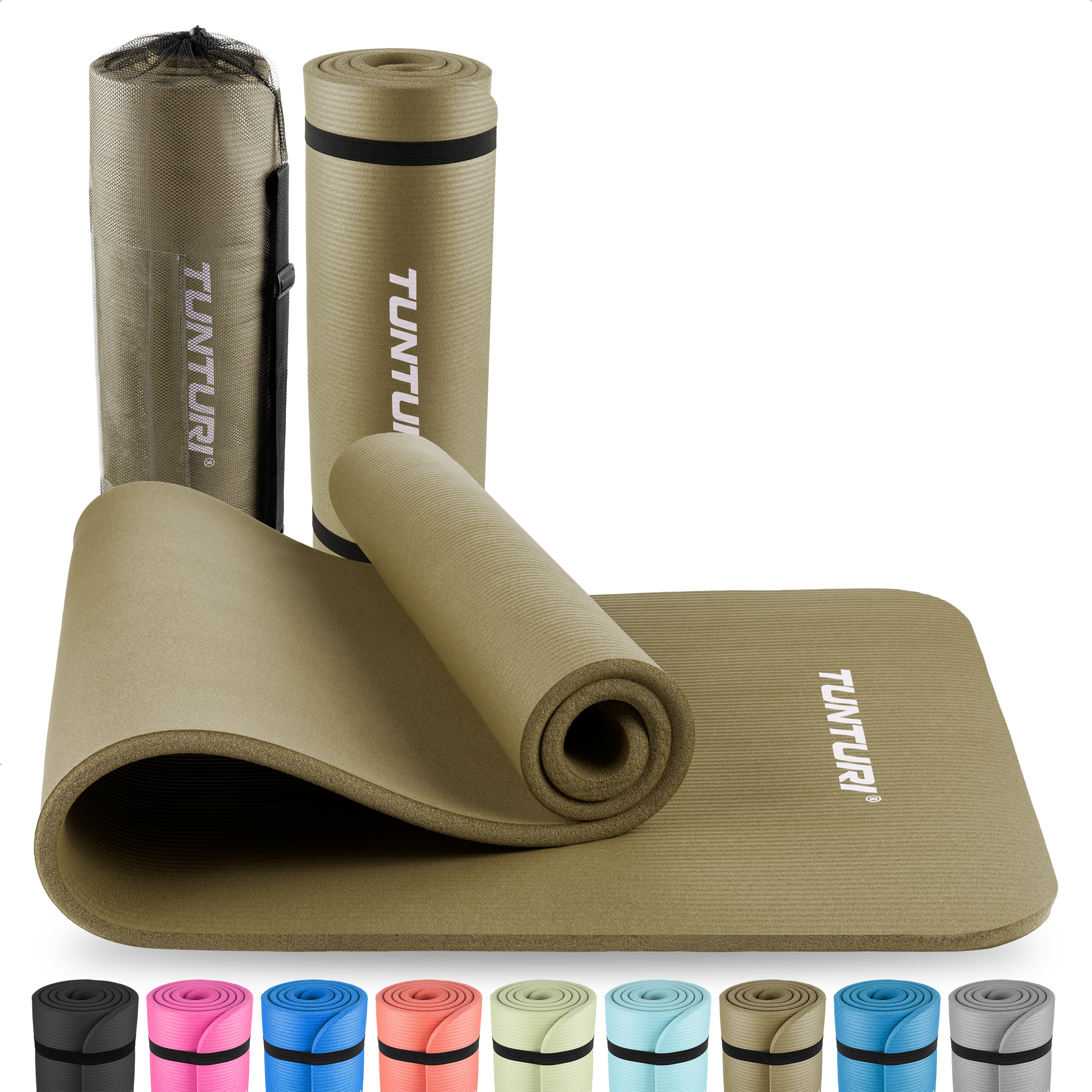 Tunturi Fitnessmat - NBR 180x60x1.5cm - Legergroen Tunturi Fitnessmat - NBR 180x60x1.5cm - Legergroen