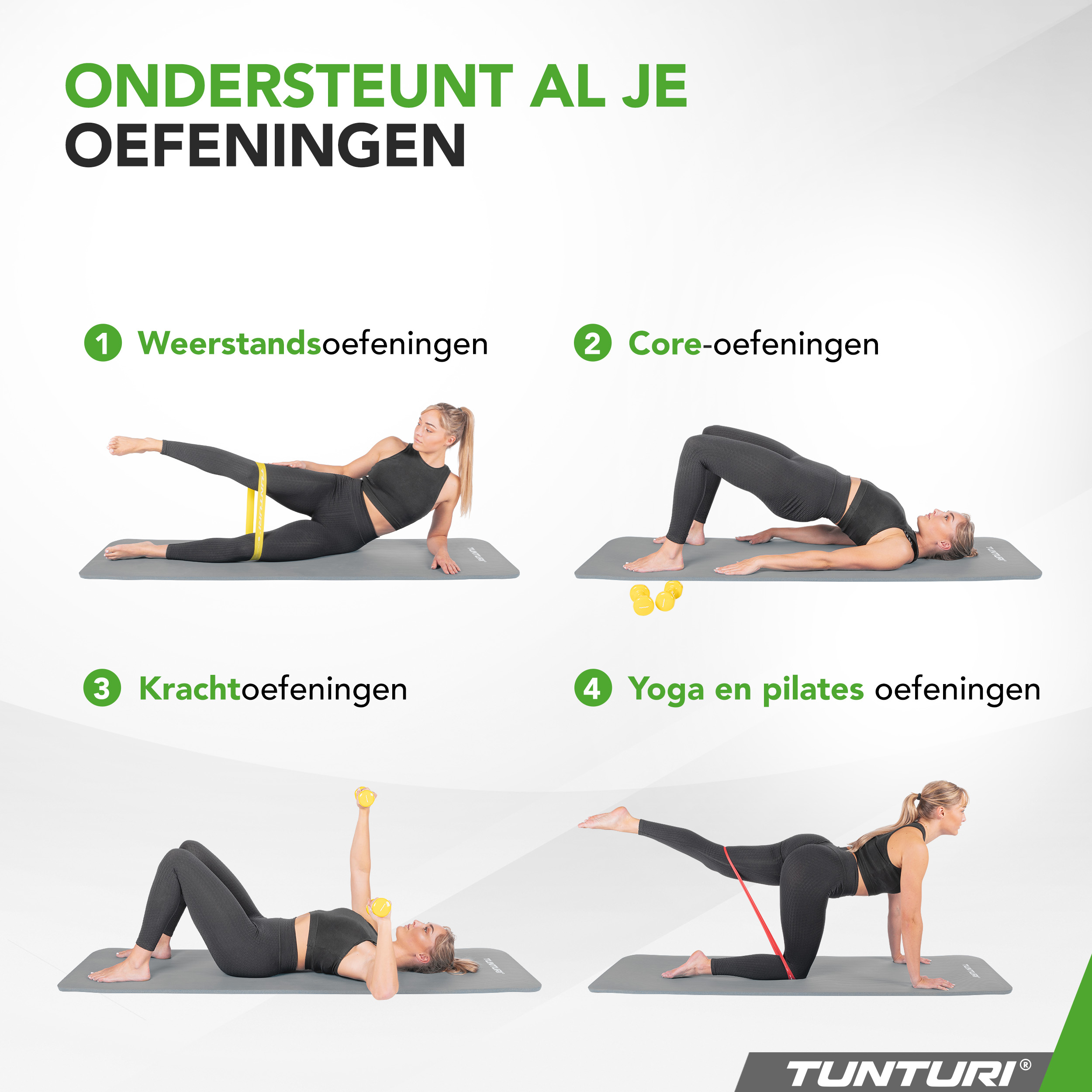 Tunturi Fitnessmat - NBR 180x60x1.5cm - Grijs Tunturi Fitnessmat - NBR 180x60x1.5cm - Grijs