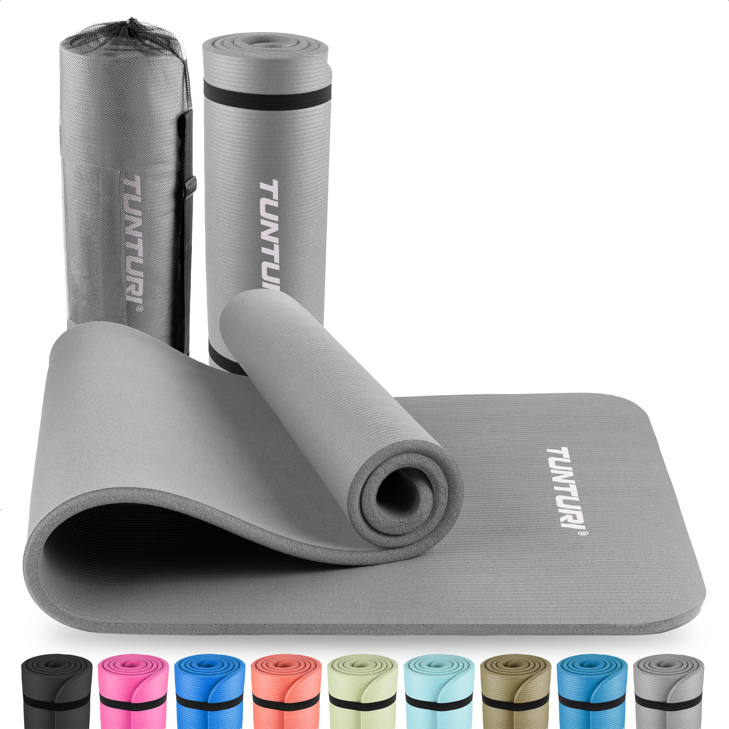 Tunturi Fitnessmat - NBR 180x60x1.5cm - Grijs Tunturi Fitnessmat - NBR 180x60x1.5cm - Grijs