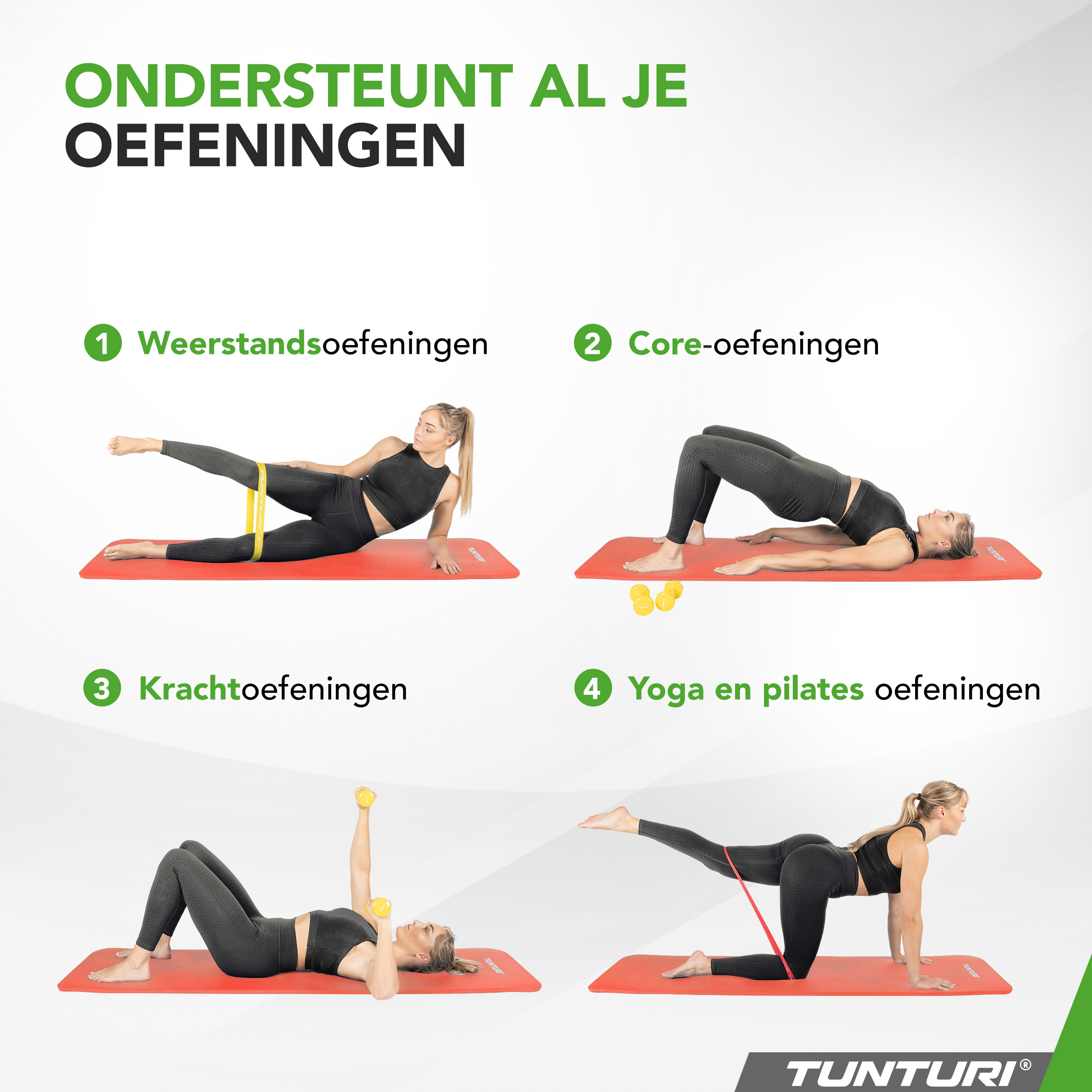 Tunturi Fitnessmat - NBR 180x60x1.5cm - Roze Tunturi Fitnessmat - NBR 180x60x1.5cm - Roze