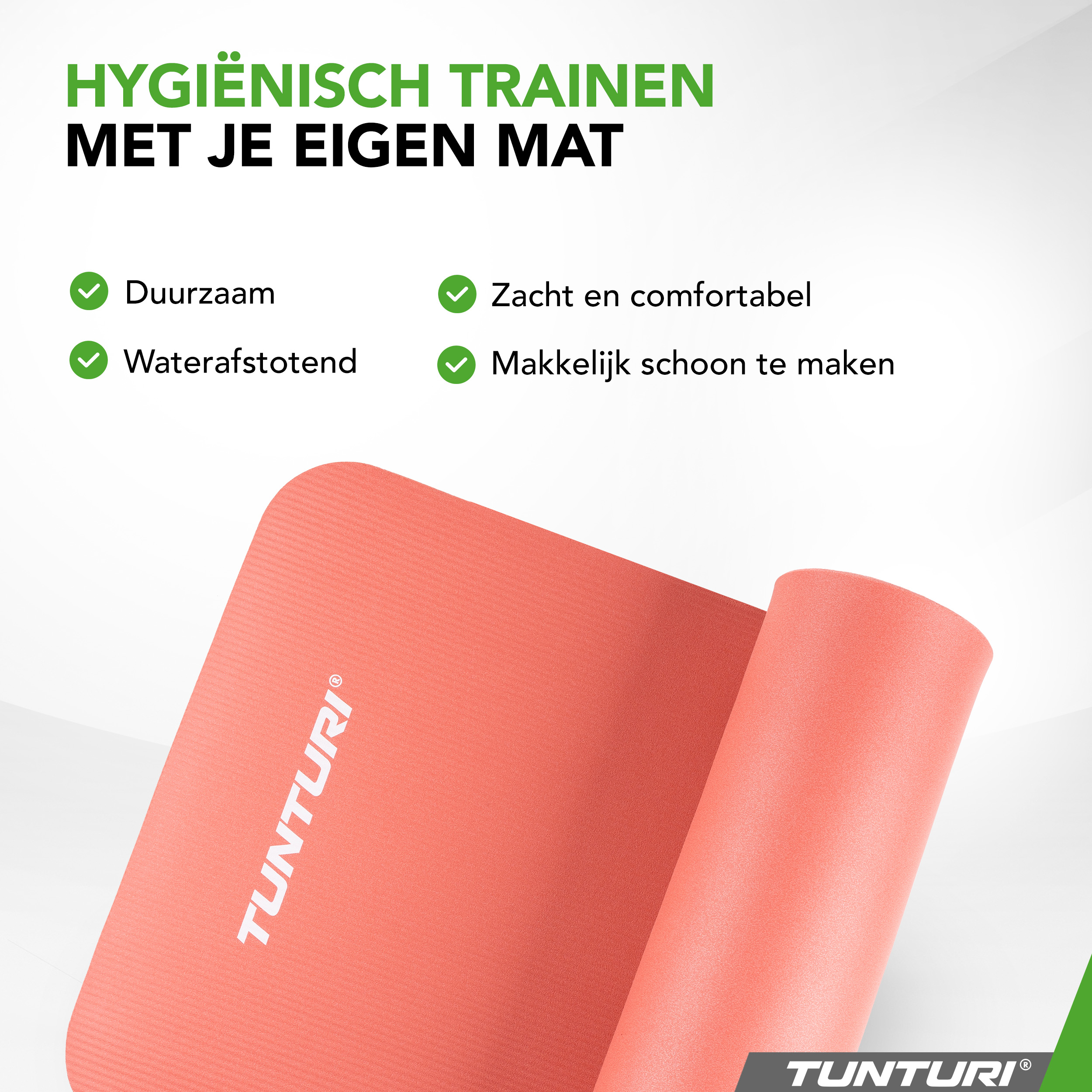 Tunturi Fitnessmat - NBR 180x60x1.5cm - Roze Tunturi Fitnessmat - NBR 180x60x1.5cm - Roze