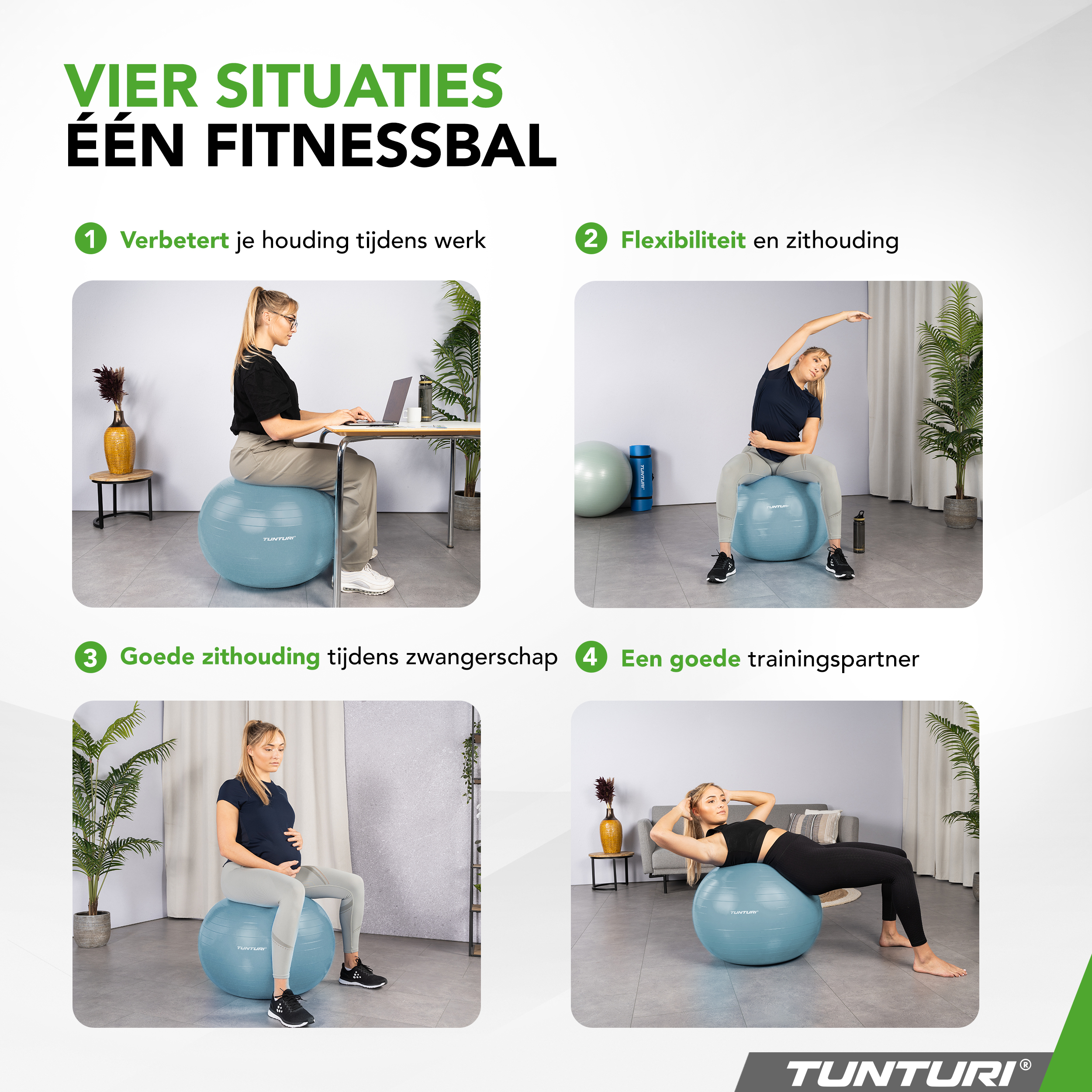 Tunturi Gymbal - Anti Burst 65 cm - Blauw Tunturi Gymbal - Anti Burst 65 cm - Blauw