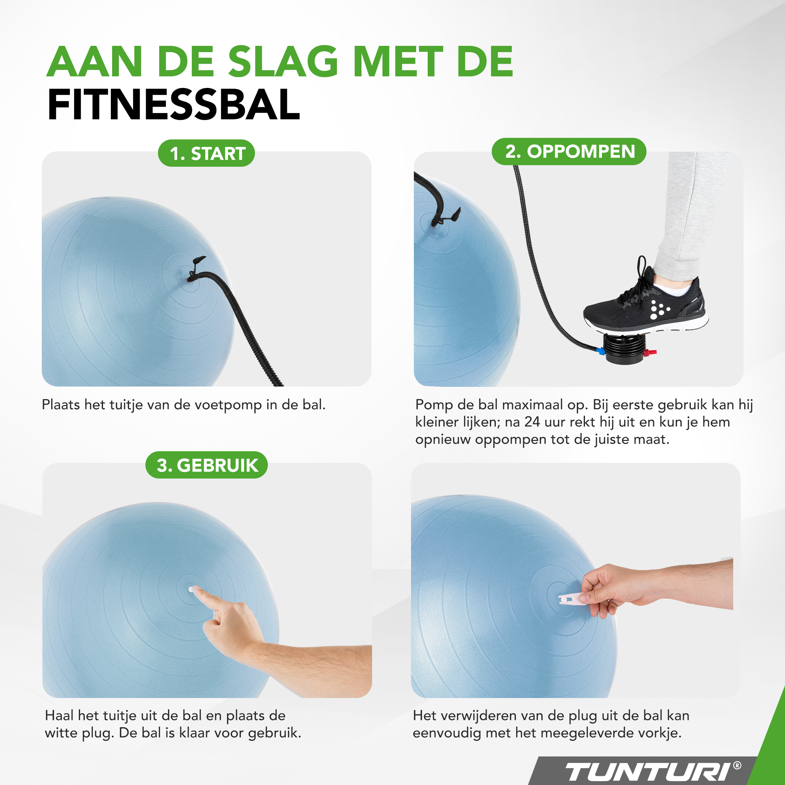 Tunturi Gymbal - Anti Burst 65 cm - Blauw Tunturi Gymbal - Anti Burst 65 cm - Blauw