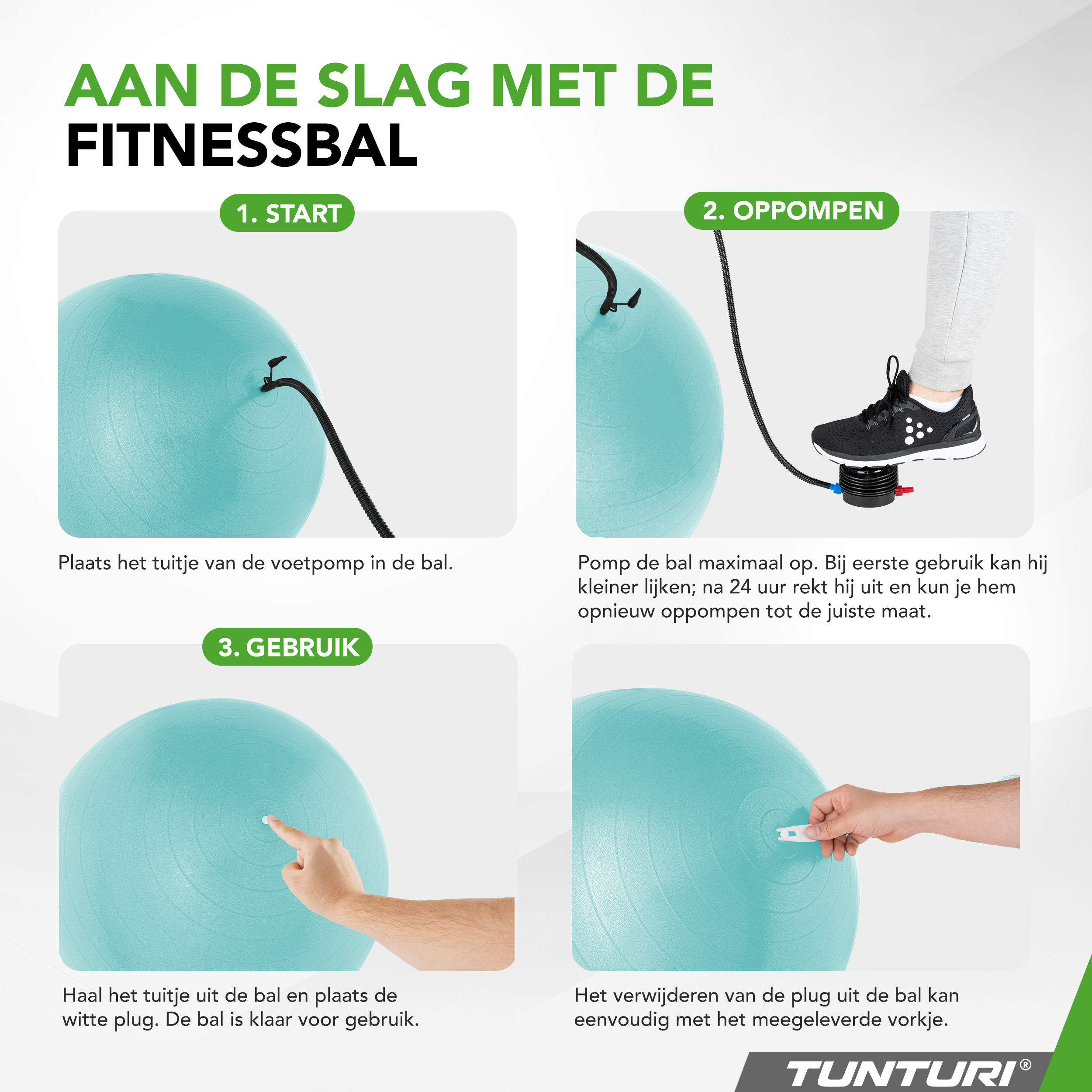 Tunturi Gymbal - Anti Burst 65 cm - Turquoise Tunturi Gymbal - Anti Burst 65 cm - Turquoise