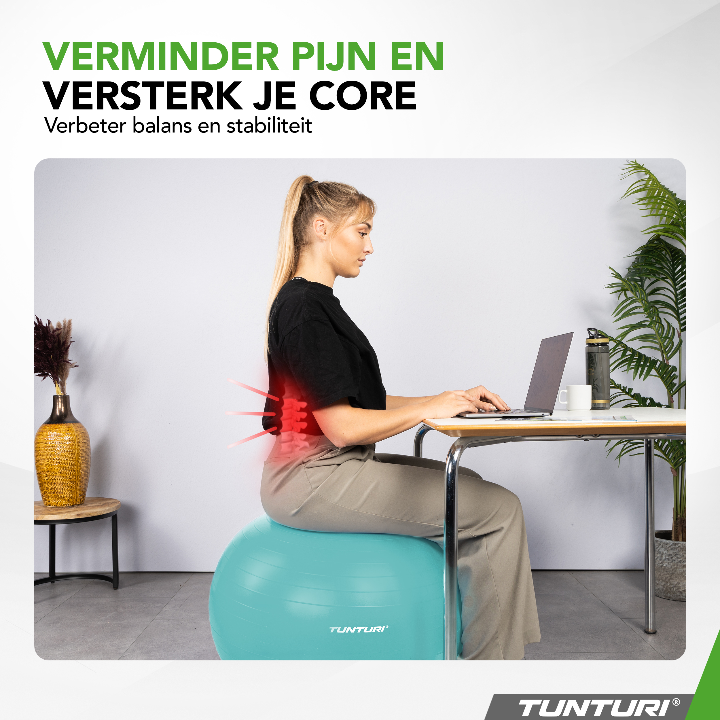 Tunturi Gymbal - Anti Burst 75 cm - Turquoise Tunturi Gymbal - Anti Burst 75 cm - Turquoise