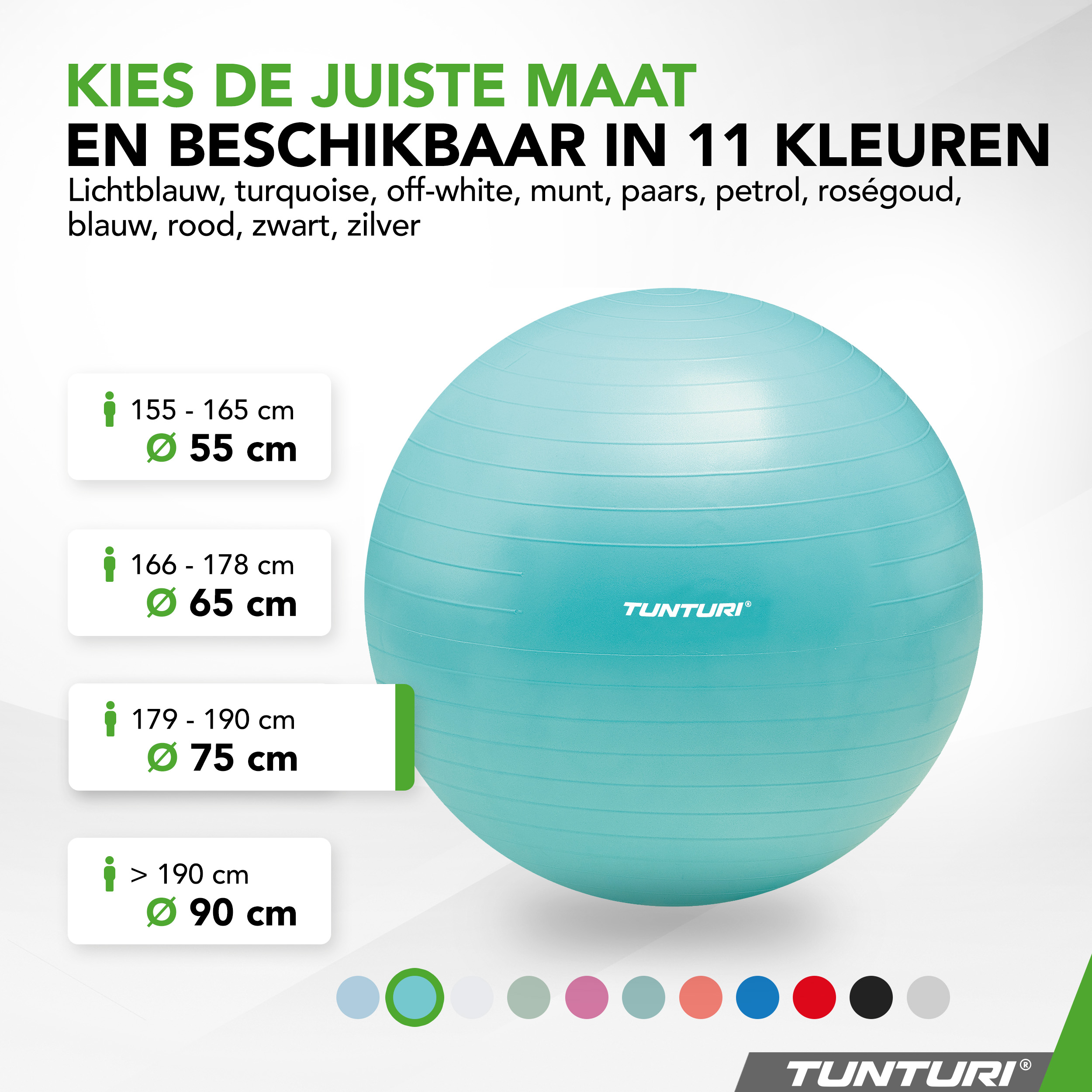 Tunturi Gymbal - Anti Burst 75 cm - Turquoise Tunturi Gymbal - Anti Burst 75 cm - Turquoise