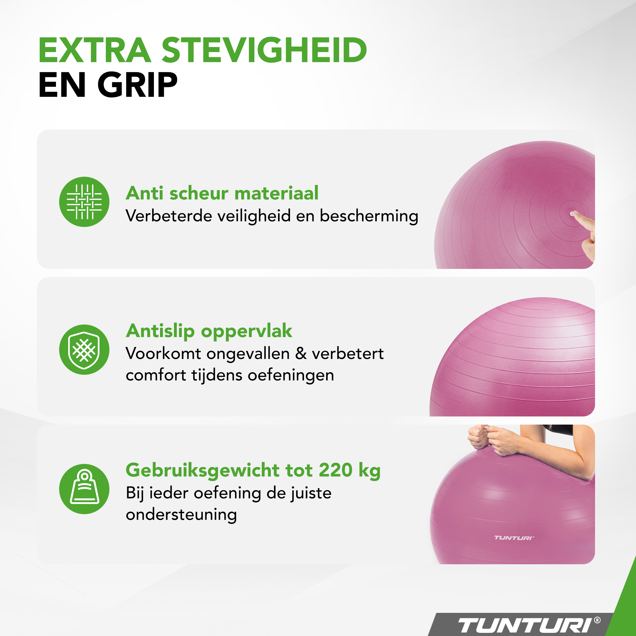Tunturi Gymbal - Anti Burst Fitness bal 65 cm - Paars Tunturi Gymbal - Anti Burst Fitness bal 65 cm - Paars