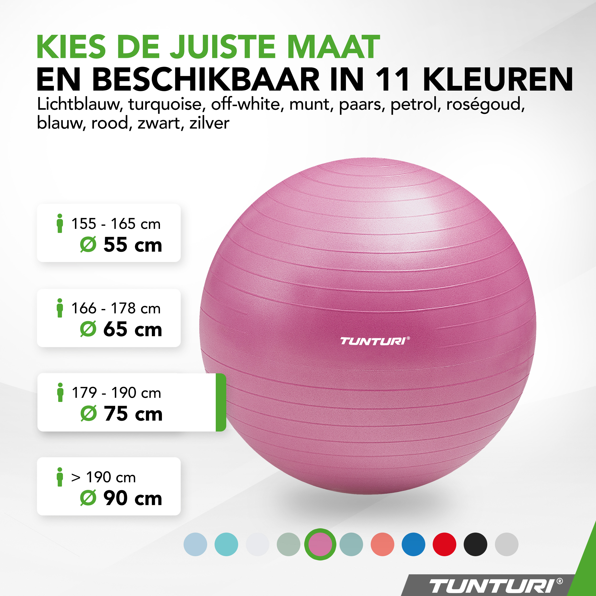 Tunturi Gymbal - Anti Burst Fitness bal 75 cm - Paars Tunturi Gymbal - Anti Burst Fitness bal 75 cm - Paars