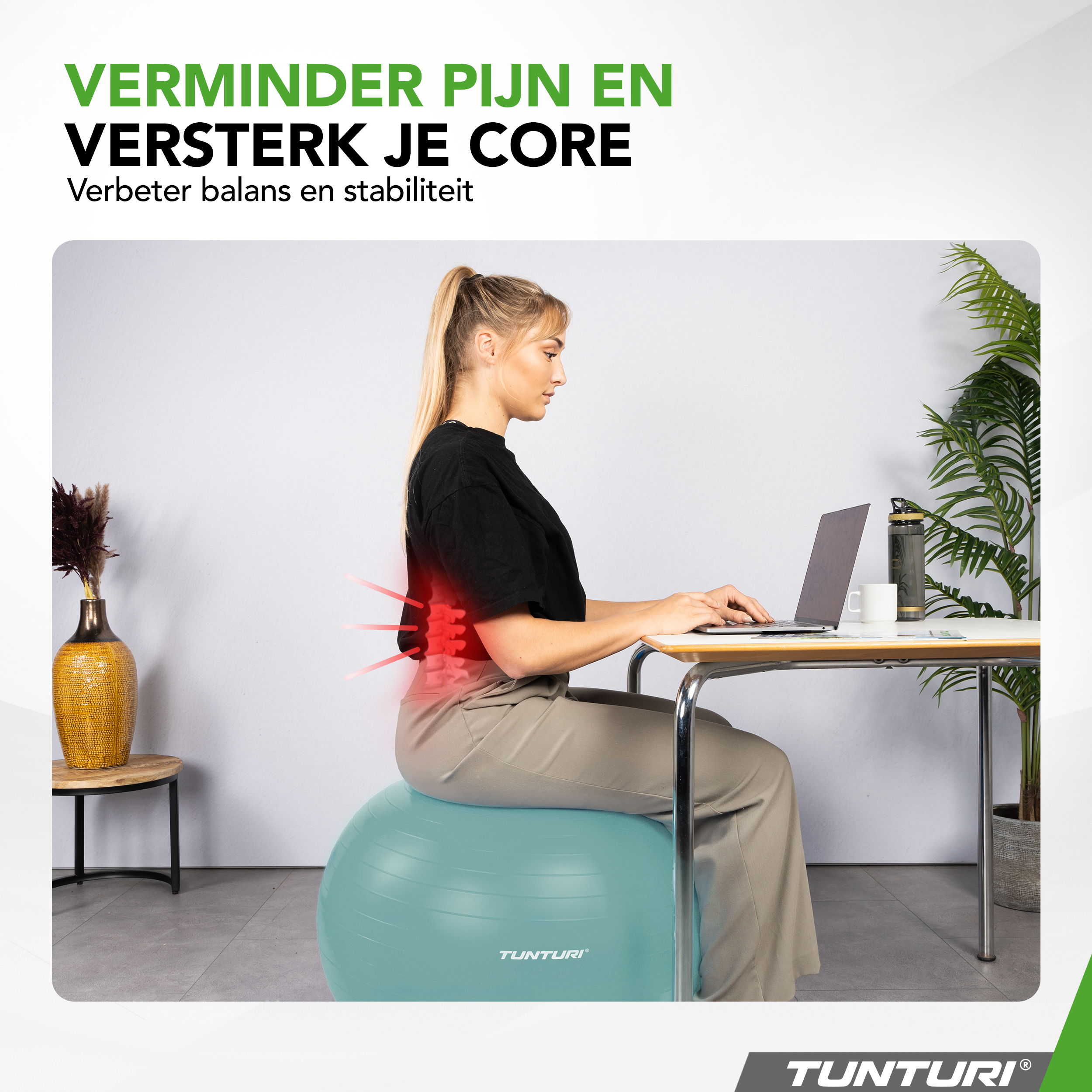 Tunturi Gymbal - Anti Burst 75 cm - Groen Tunturi Gymbal - Anti Burst 75 cm - Groen