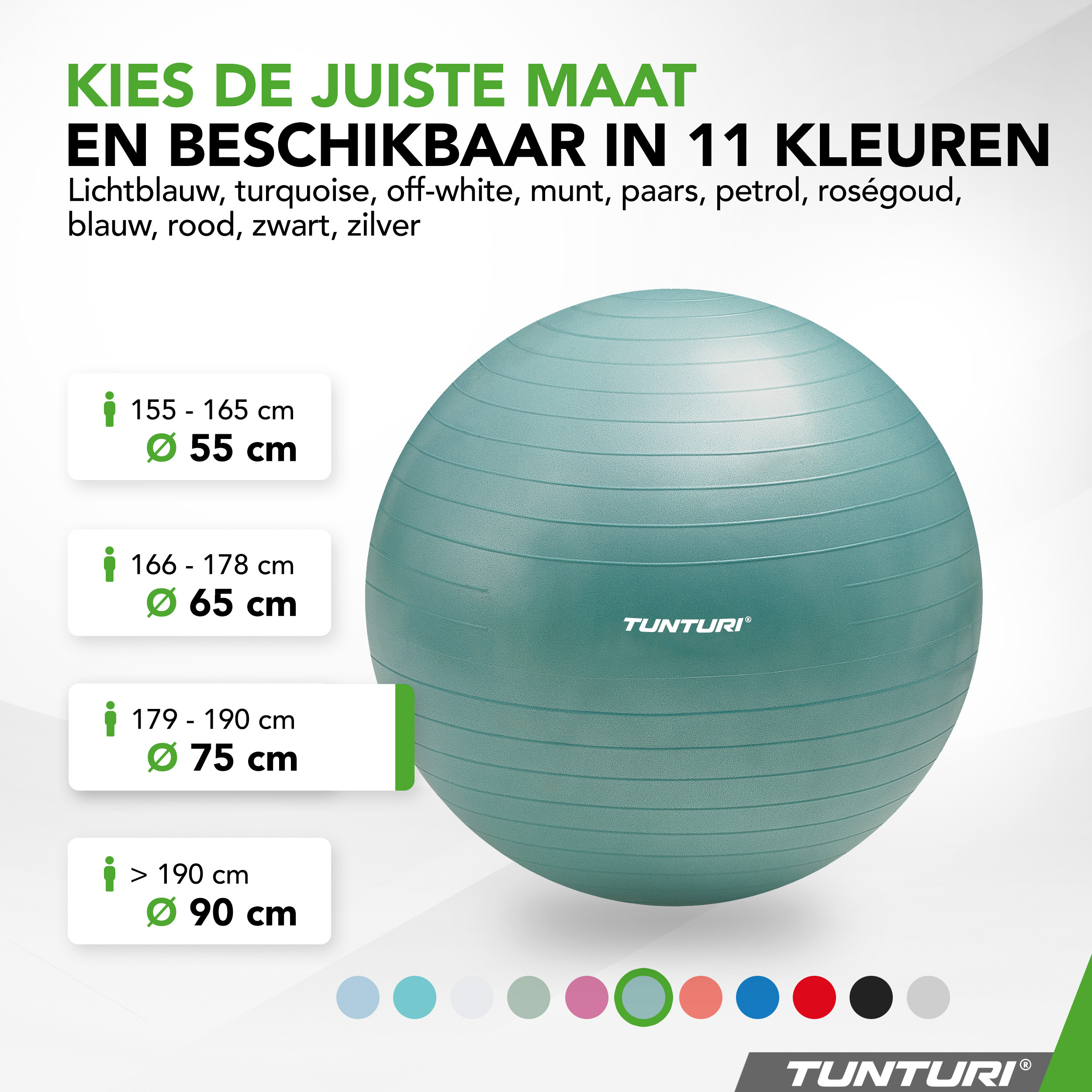 Tunturi Gymbal - Anti Burst 75 cm - Groen Tunturi Gymbal - Anti Burst 75 cm - Groen