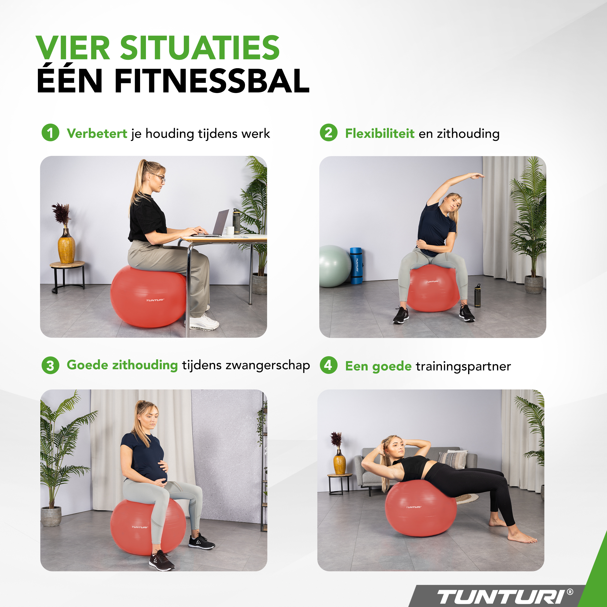 Tunturi Gymbal - Anti Burst 65 cm - Roze Tunturi Gymbal - Anti Burst 65 cm - Roze